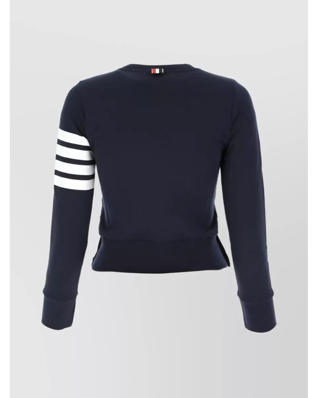 Thom Browne Blue Cotton Ribbed Crew-Neck Sweatshirt