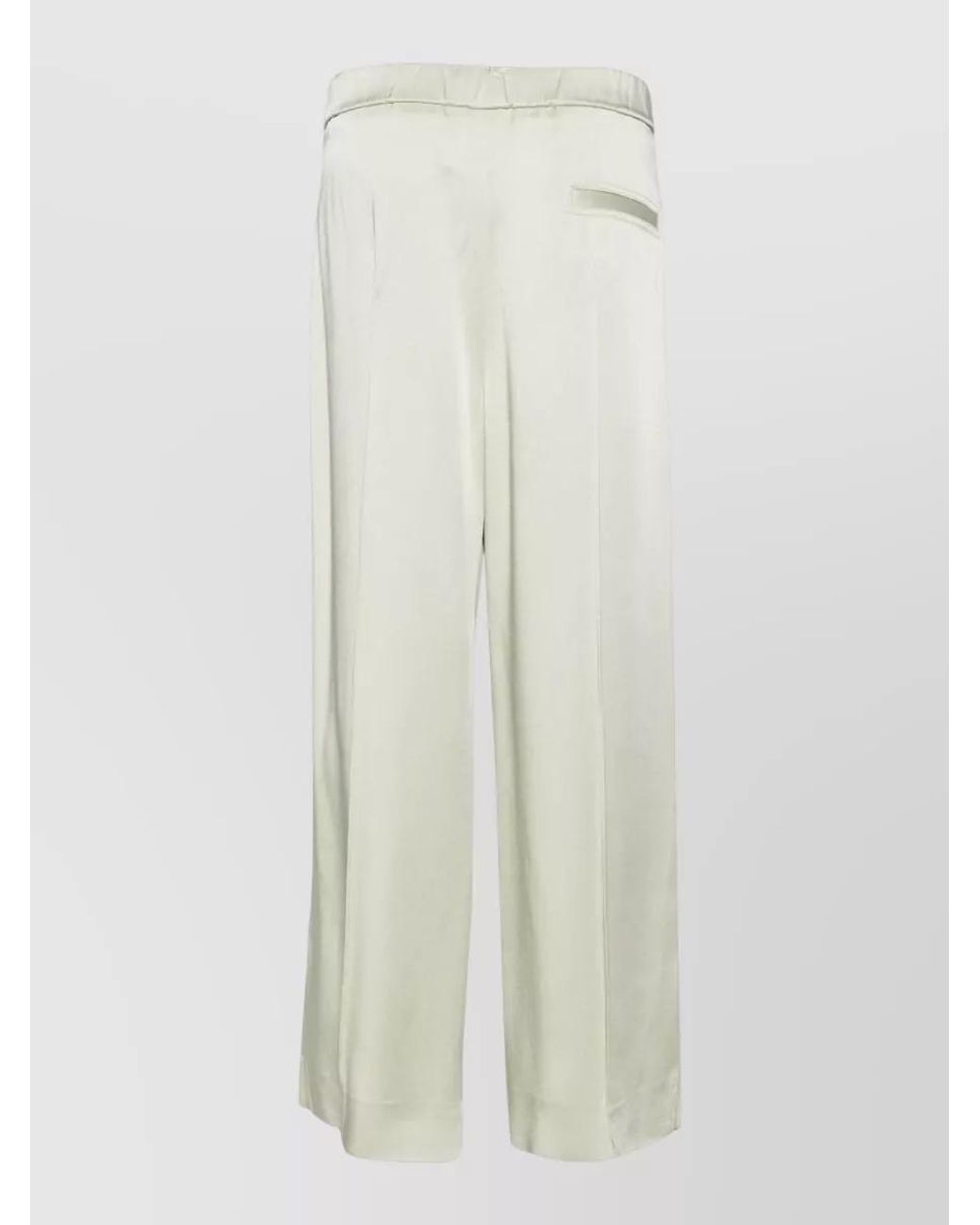 Jil Sander White Satin Wide-Leg Trousers