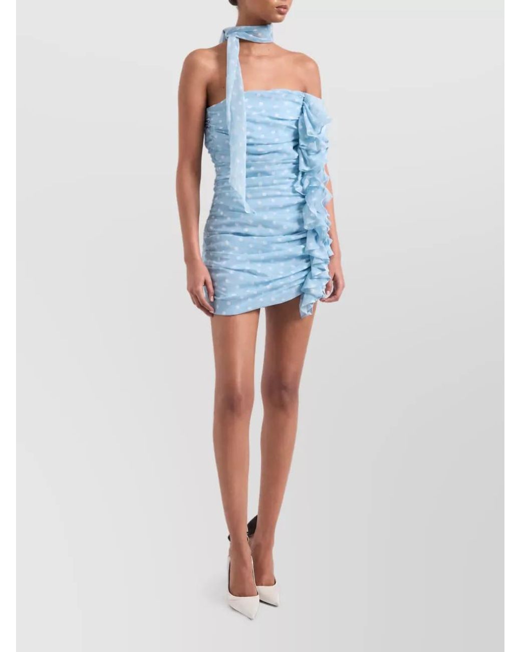 Nina Ricci Blue Silk Knee-Length Mini Dress