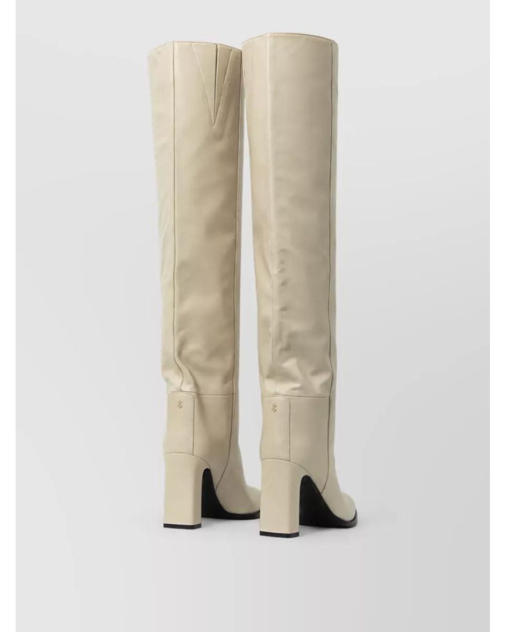 Jimmy Choo White Leather Over-The-Knee Boots