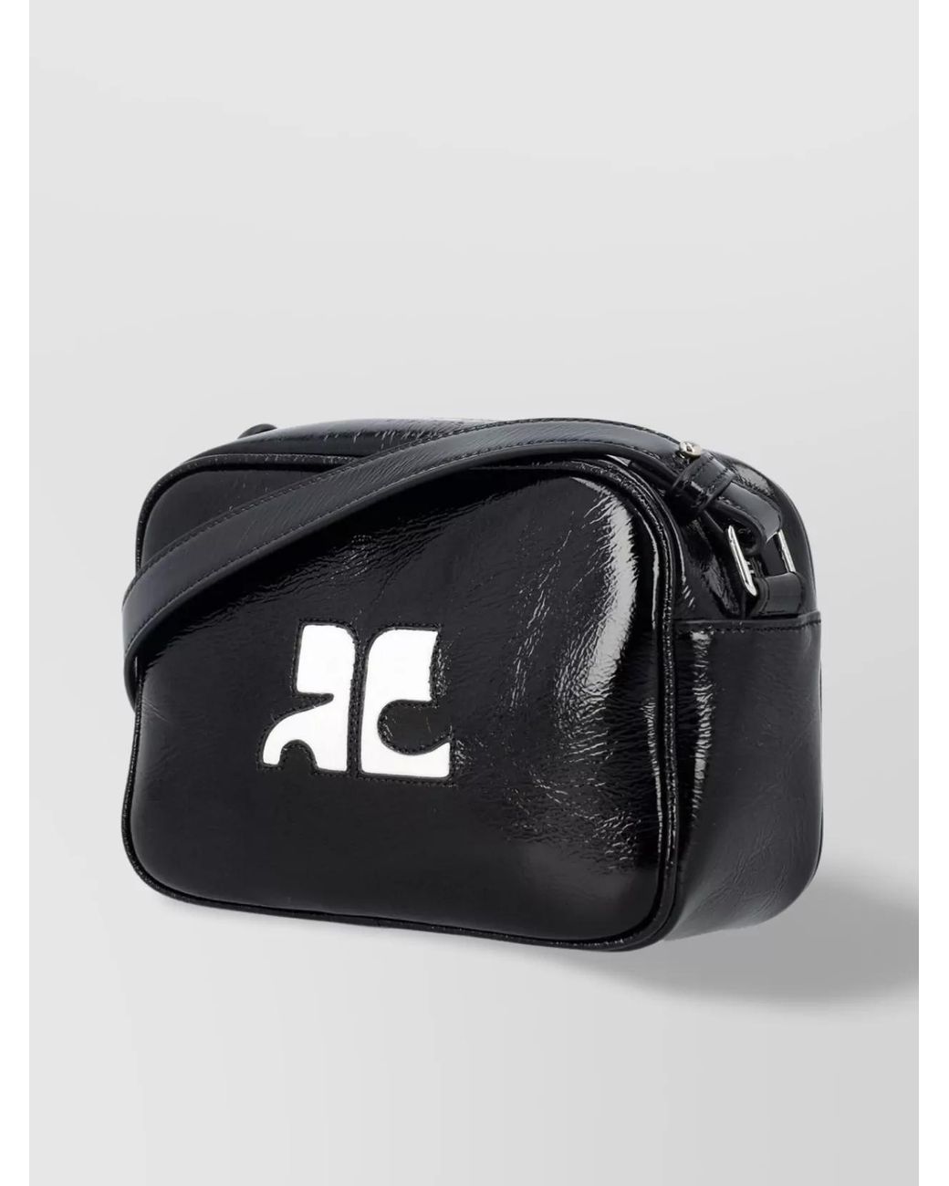Courreges Black Réédition Varnished Leather Cross-Body Bag