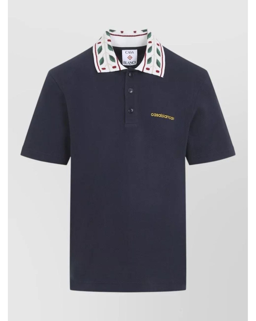 Casablanca Blue Organic Cotton Piqué Polo Shirt for men