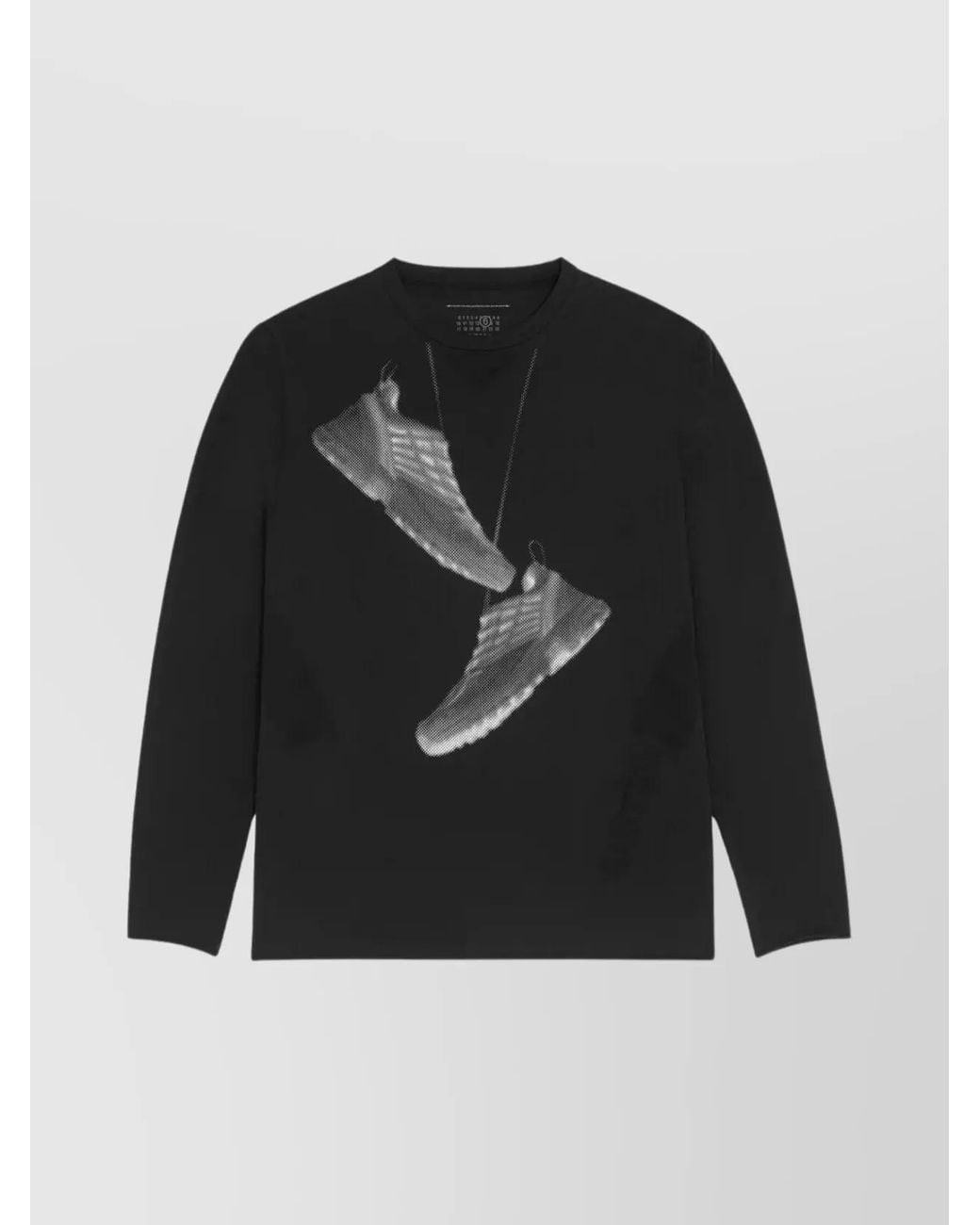 MM6 by Maison Margiela Black Printed Long-Sleeve T-Shirt for men