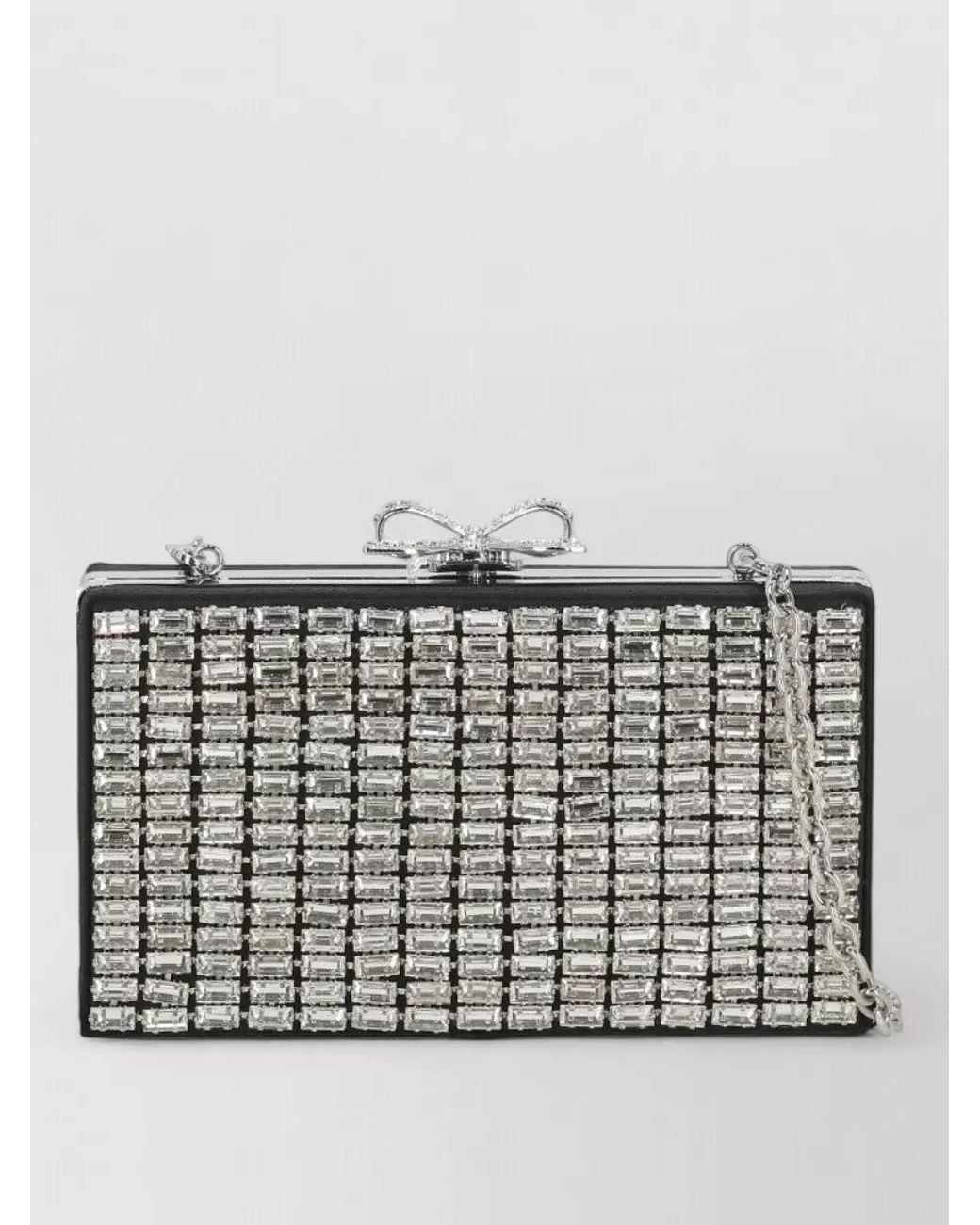 Self-Portrait Gray The Bow Clutch Bag