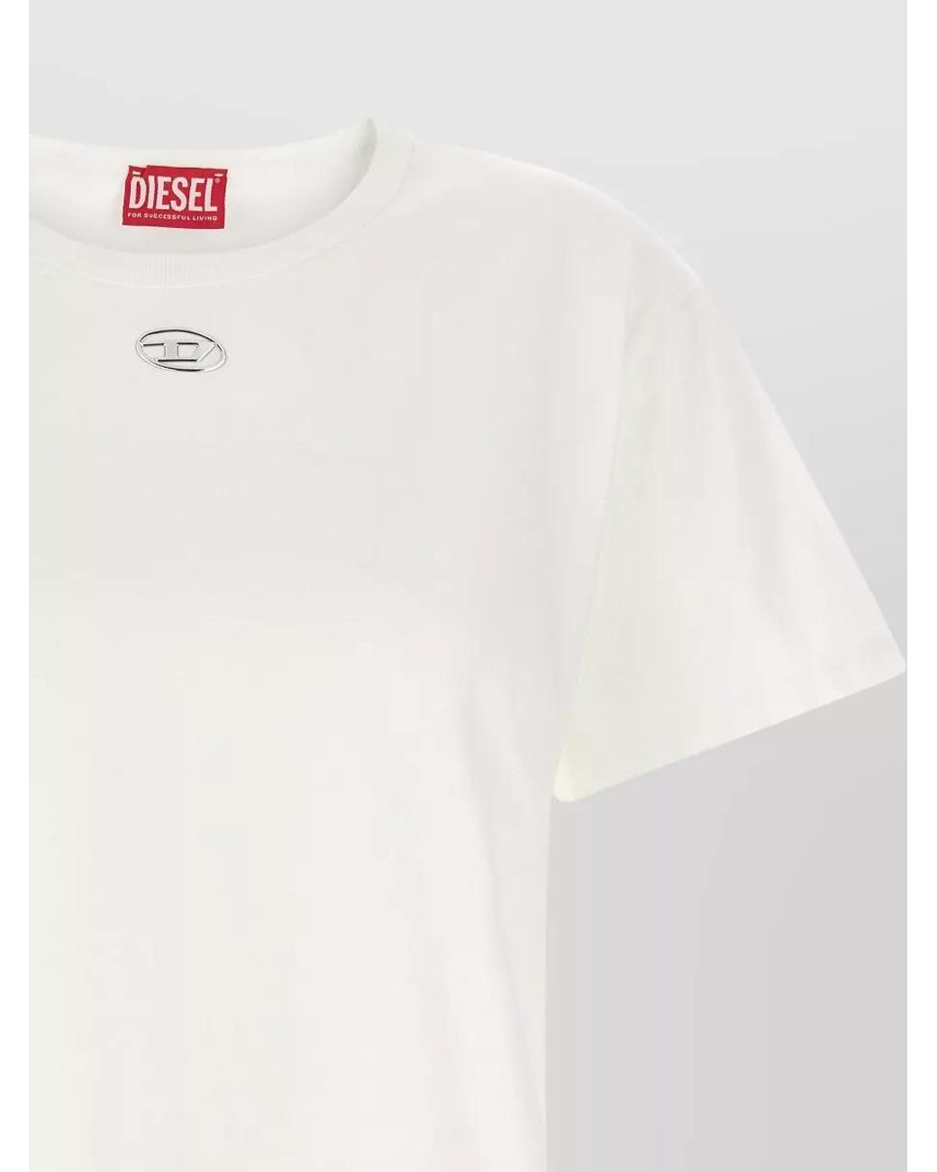 DIESEL White Regular-Fit Cotton Logo-Print T-Shirt