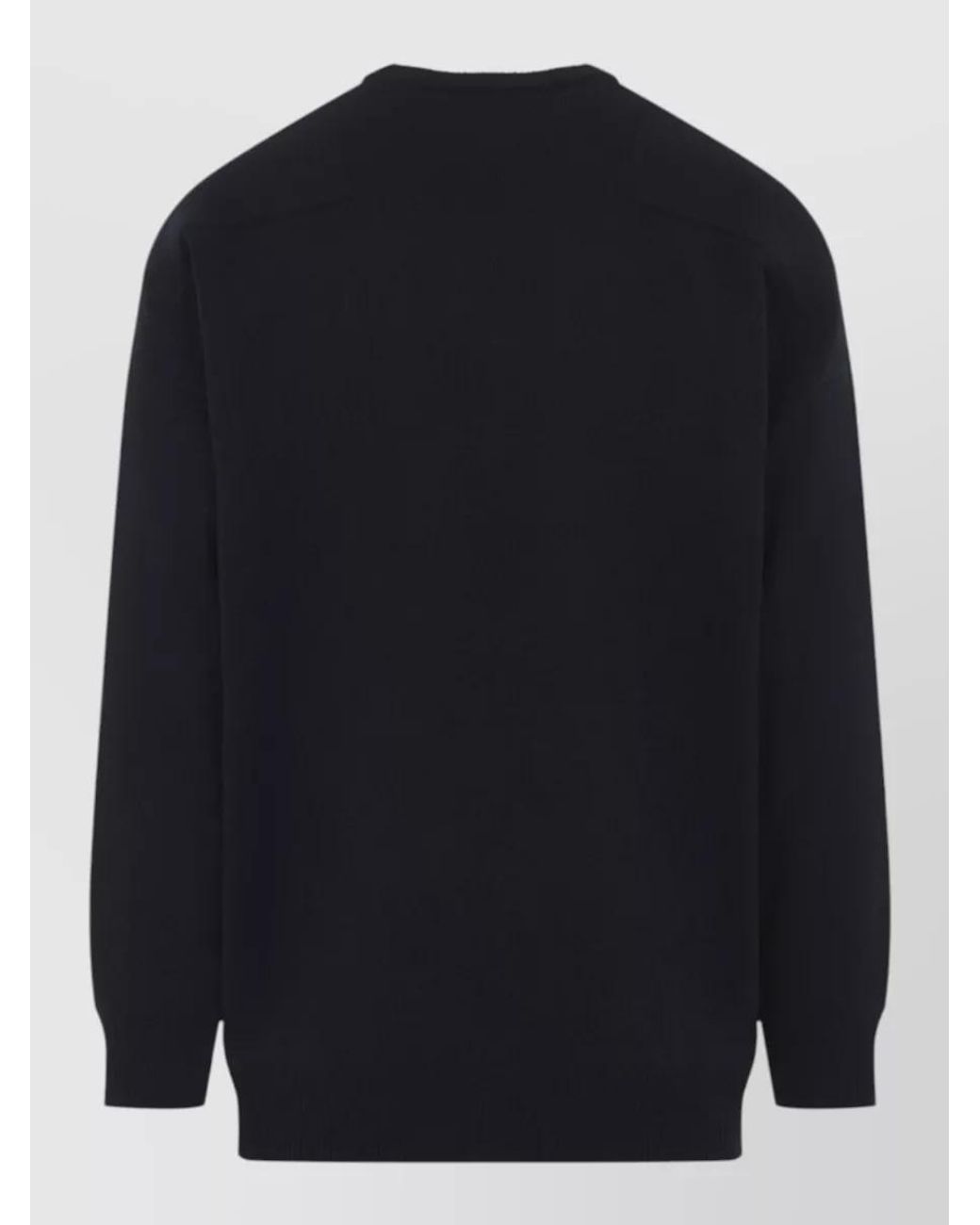Jil Sander Blue Wool Ribbed Panelled Crew Neck Jumper for men