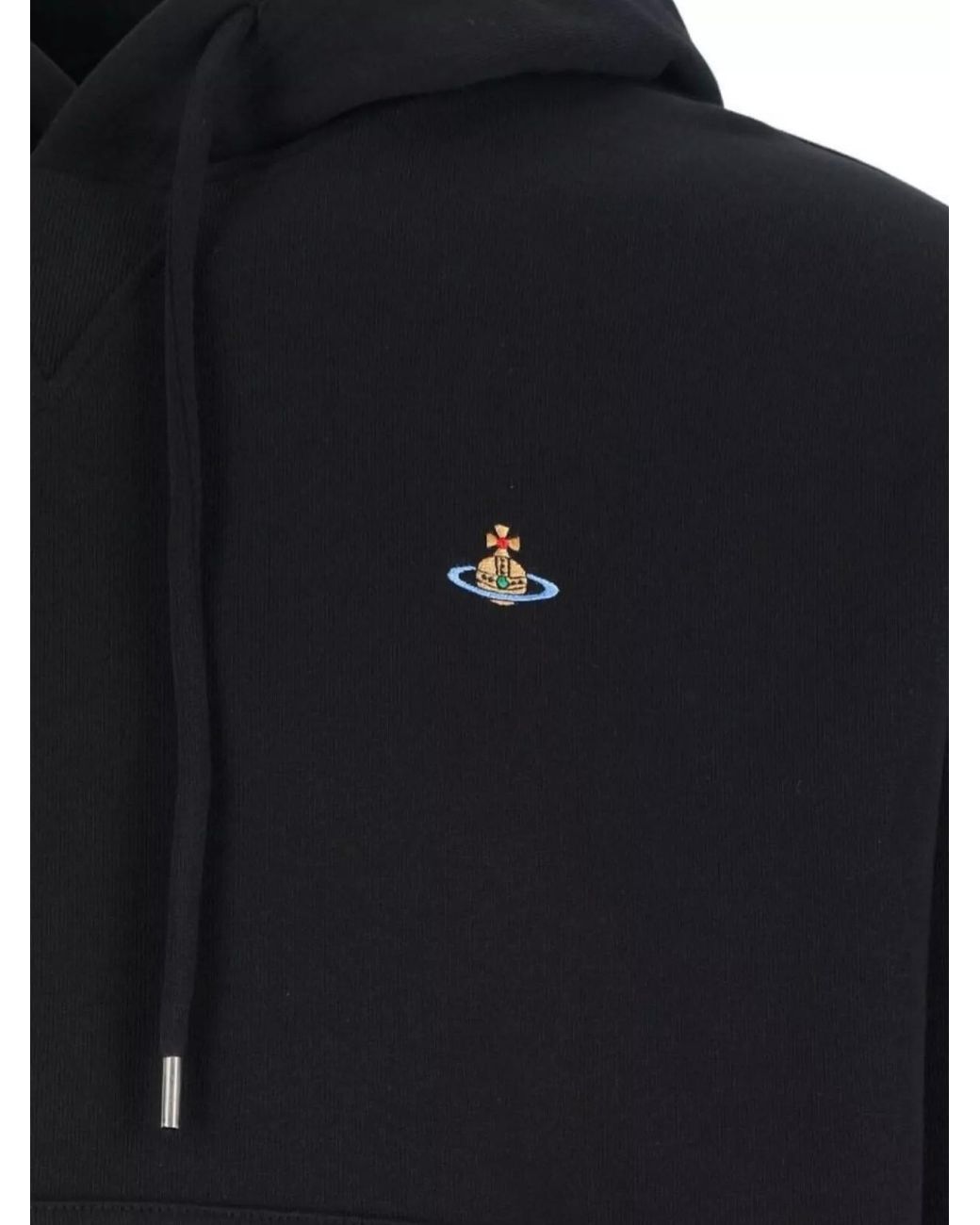 Vivienne Westwood Blue Cotton Logo-Embroidered Hoodie for men