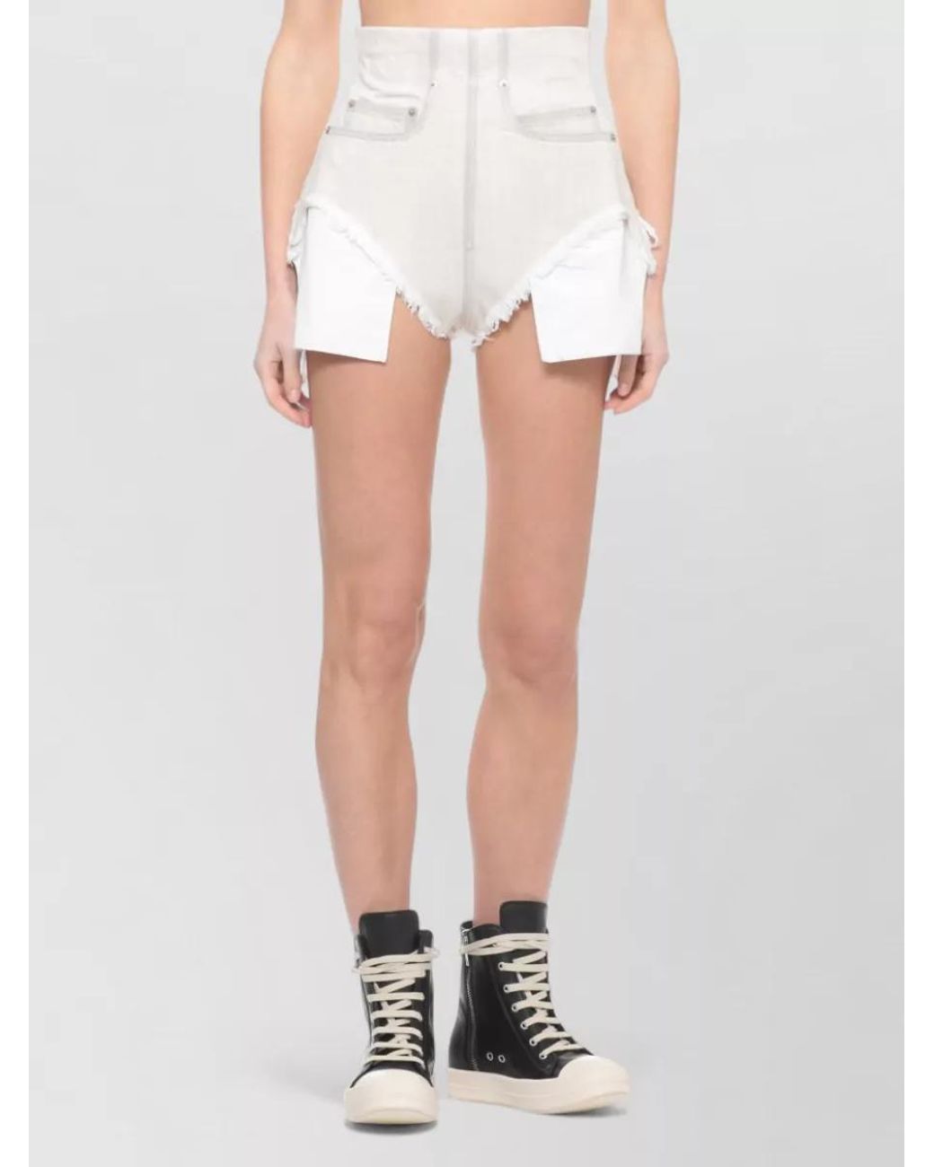 Rick Owens Natural Cotton Short Shorts