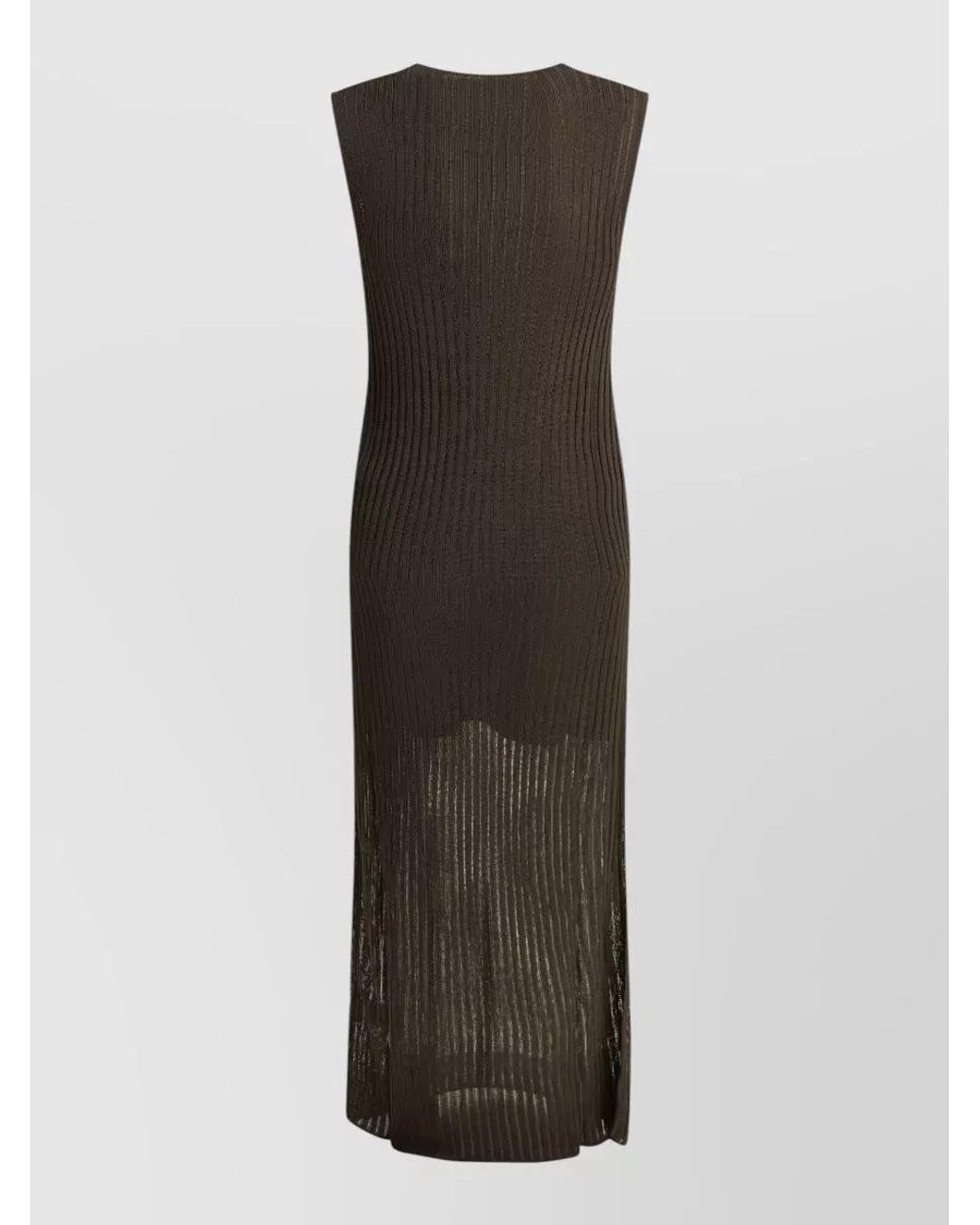Loulou de Saison Brown Fine-Knit Midi Knit Dress