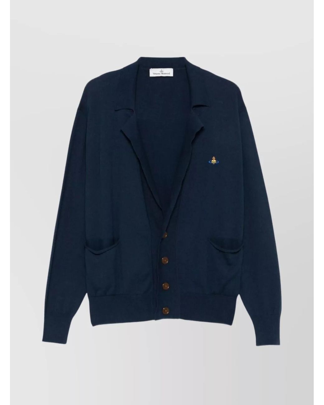 Vivienne Westwood Blue Cashmere V-Neck Cardigan for men
