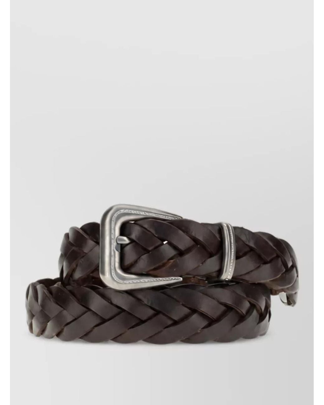 Brunello Cucinelli Black Woven Leather Belt