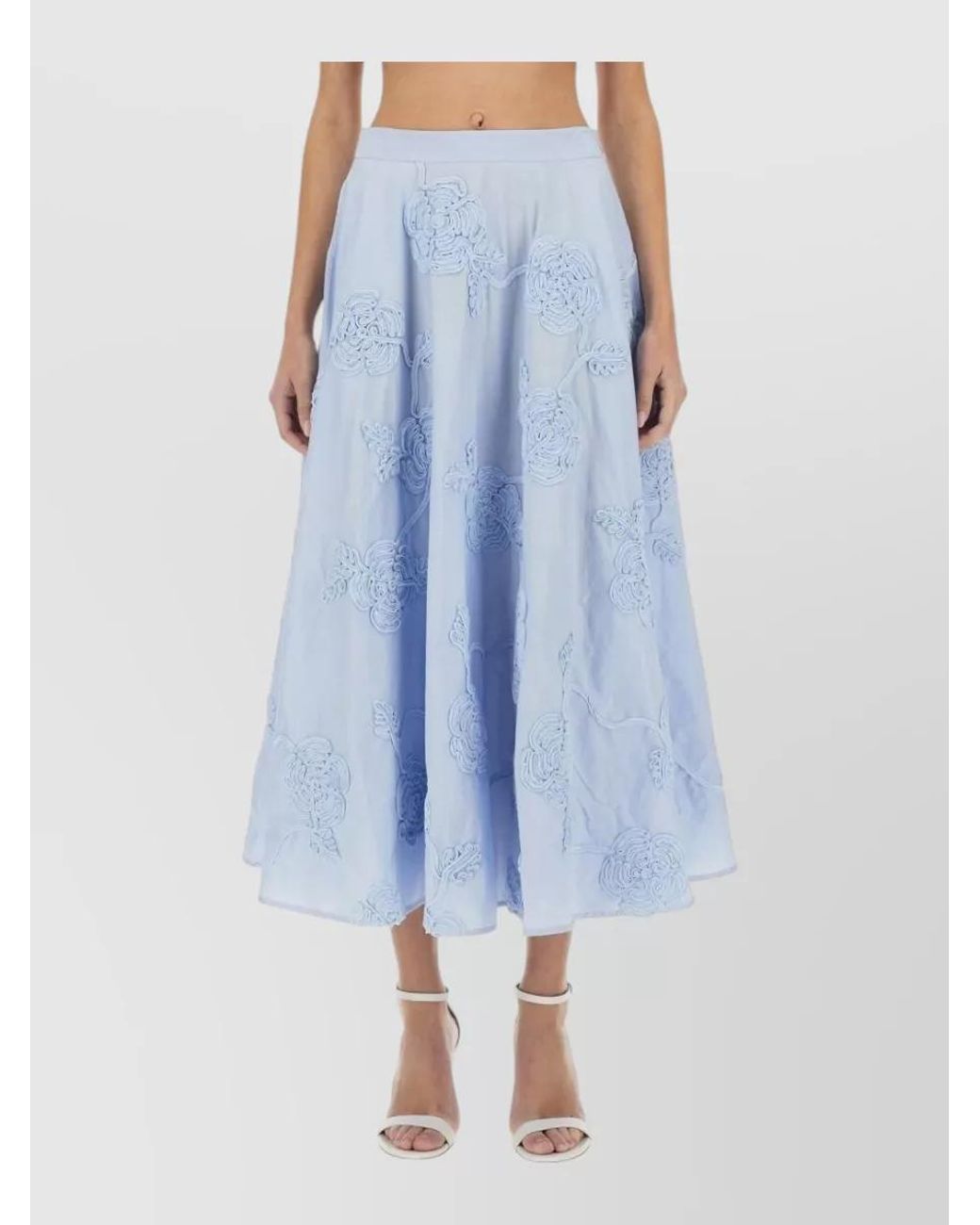 ROTATE BIRGER CHRISTENSEN Blue Floral Maxi Skirt