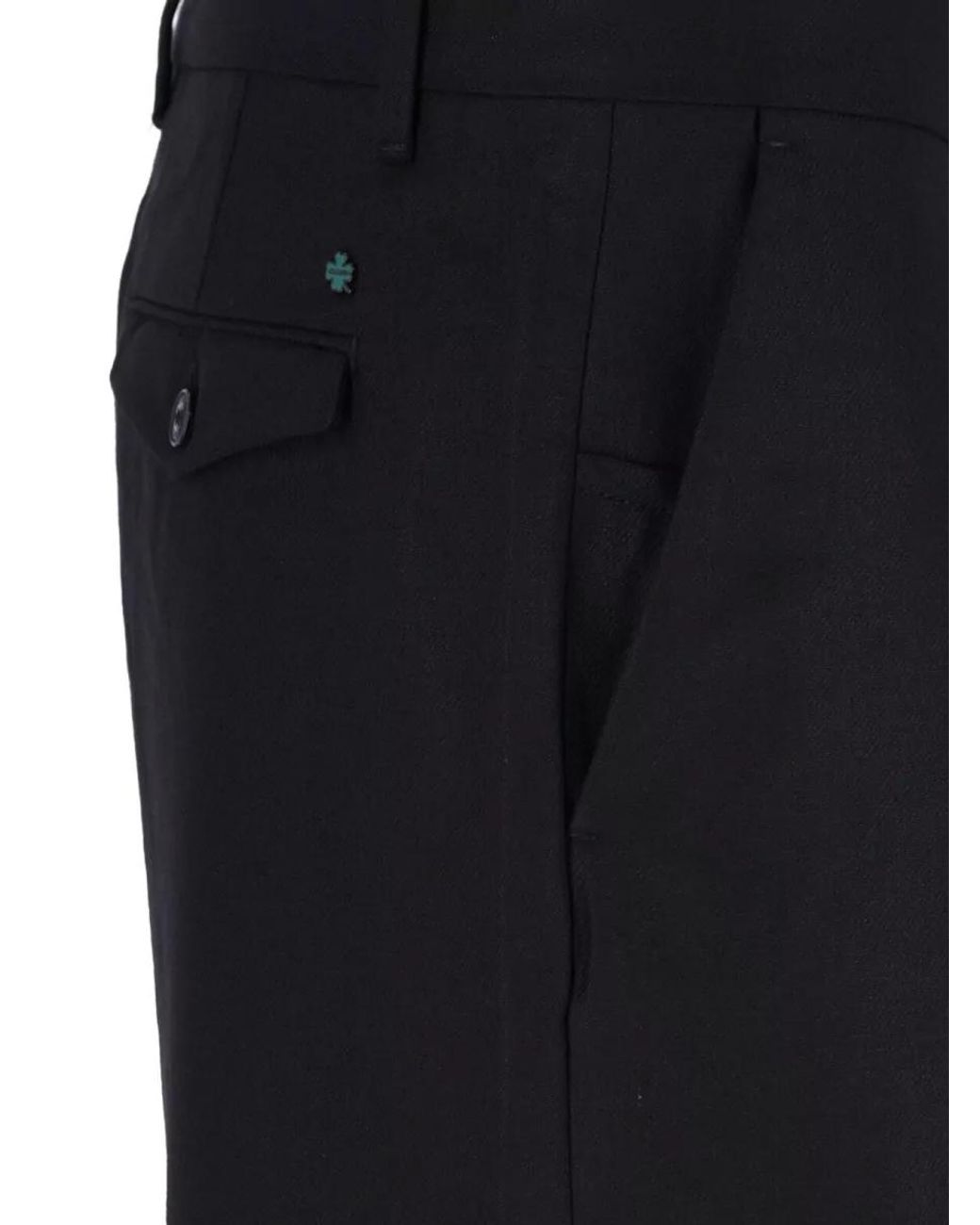 Closed Black Straight-Leg Trousers for men