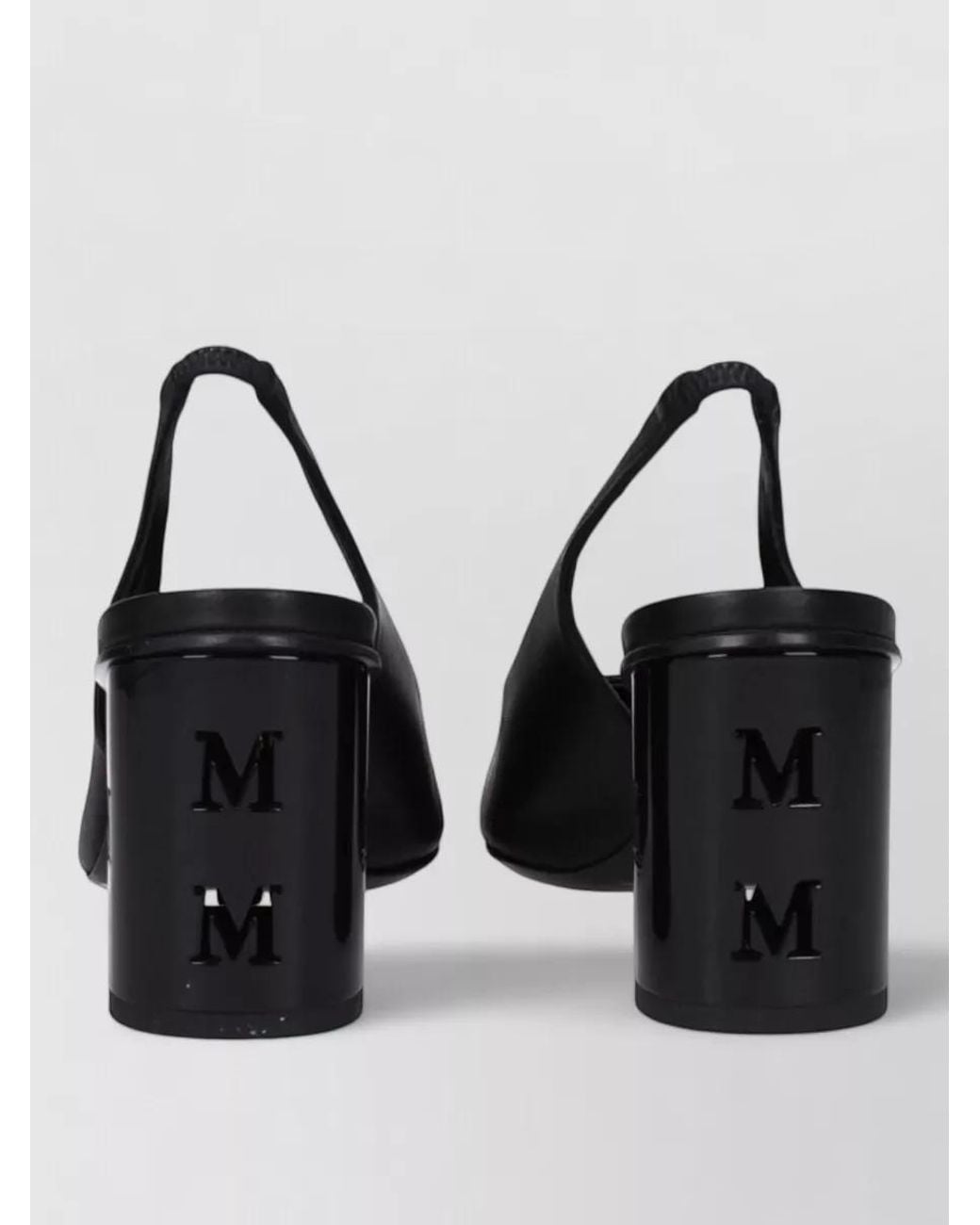 Max Mara Black Leather Slingback Sandals