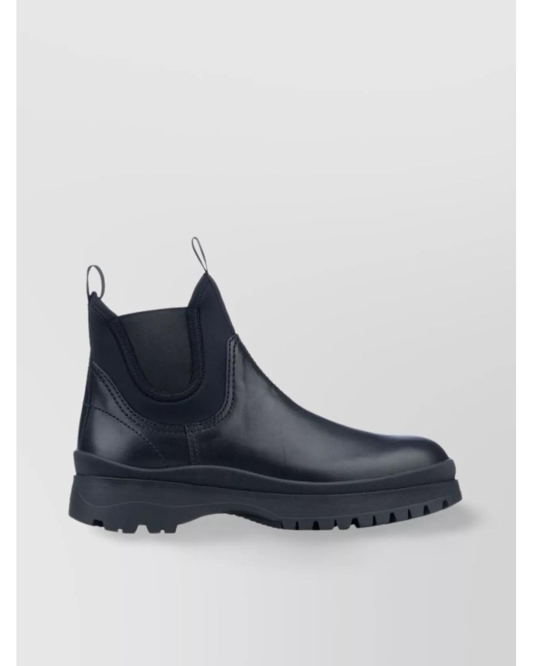 Prada Blue Leather Chelsea Boots for men
