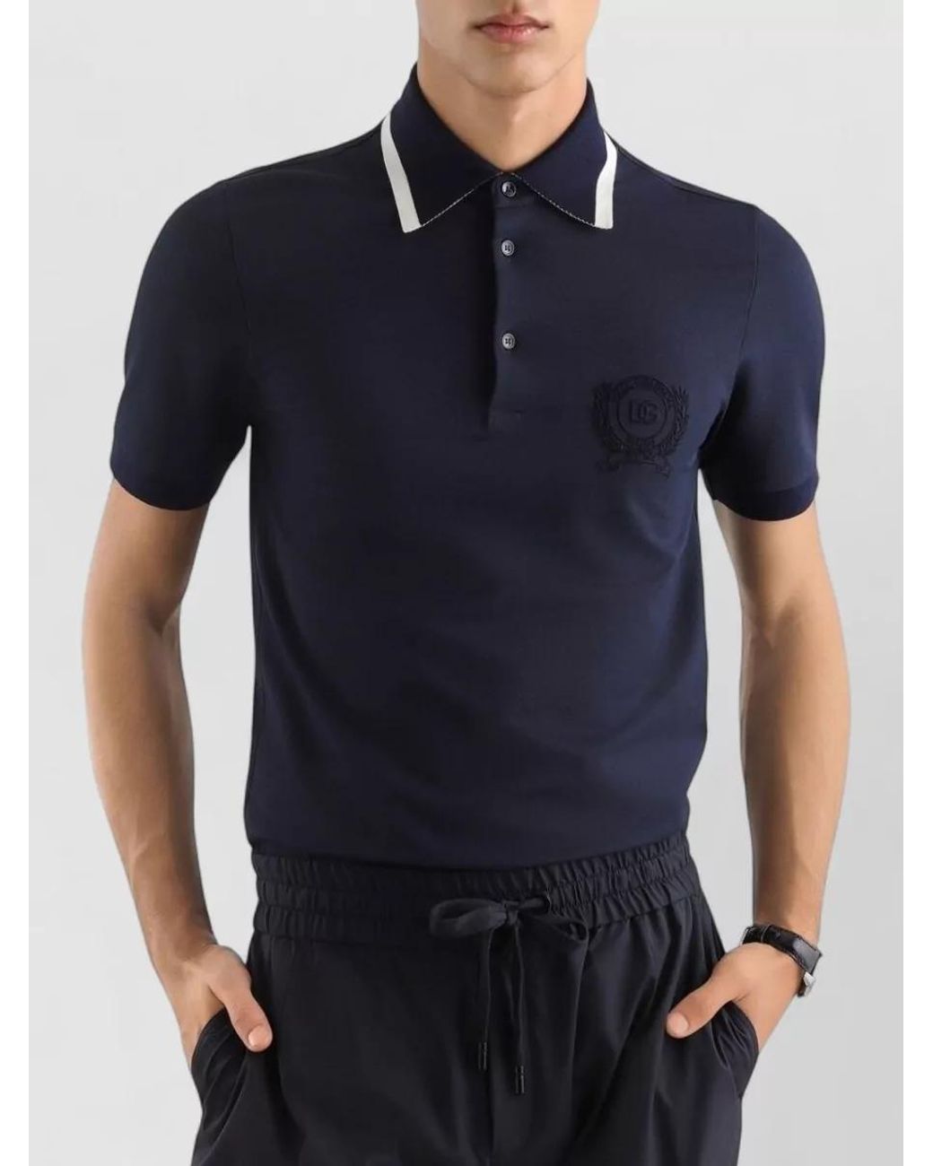 Dolce & Gabbana Blue Short-Sleeve Polo Shirt for men