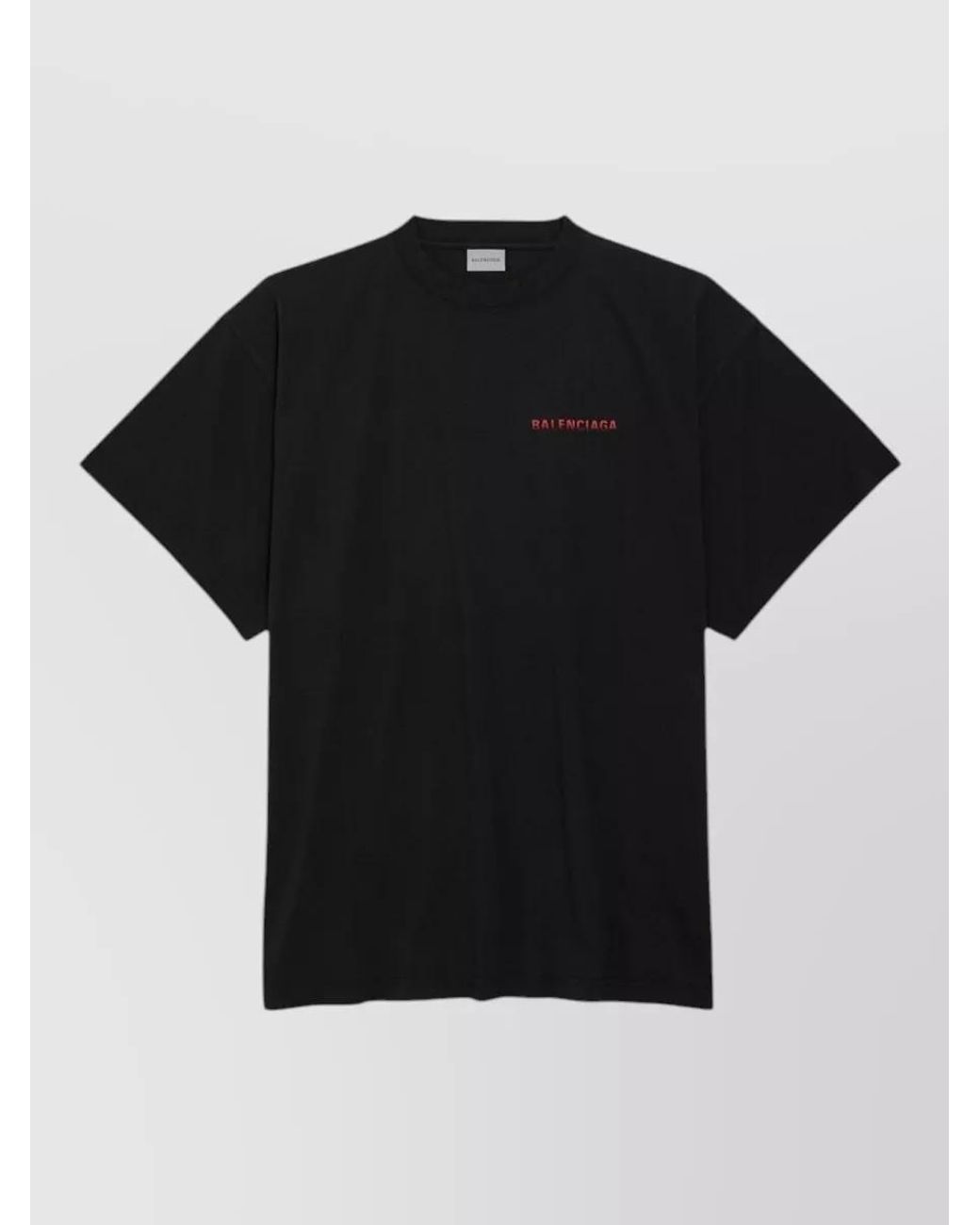 Balenciaga Black Cotton Logo-Print Oversized T-Shirt for men
