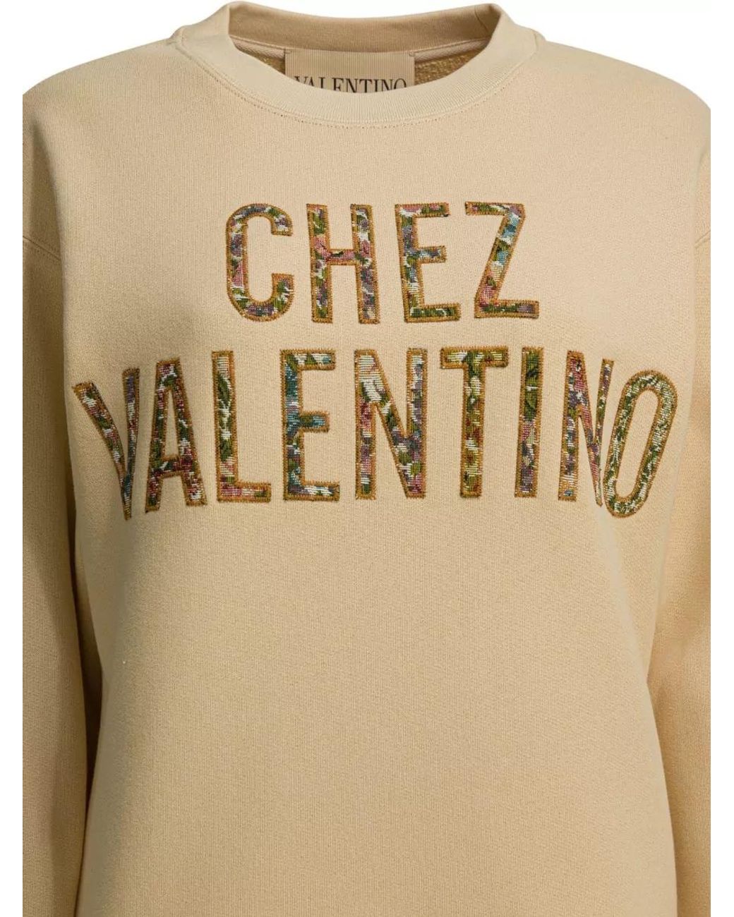 Valentino Natural Cotton Crewneck Sweatshirt