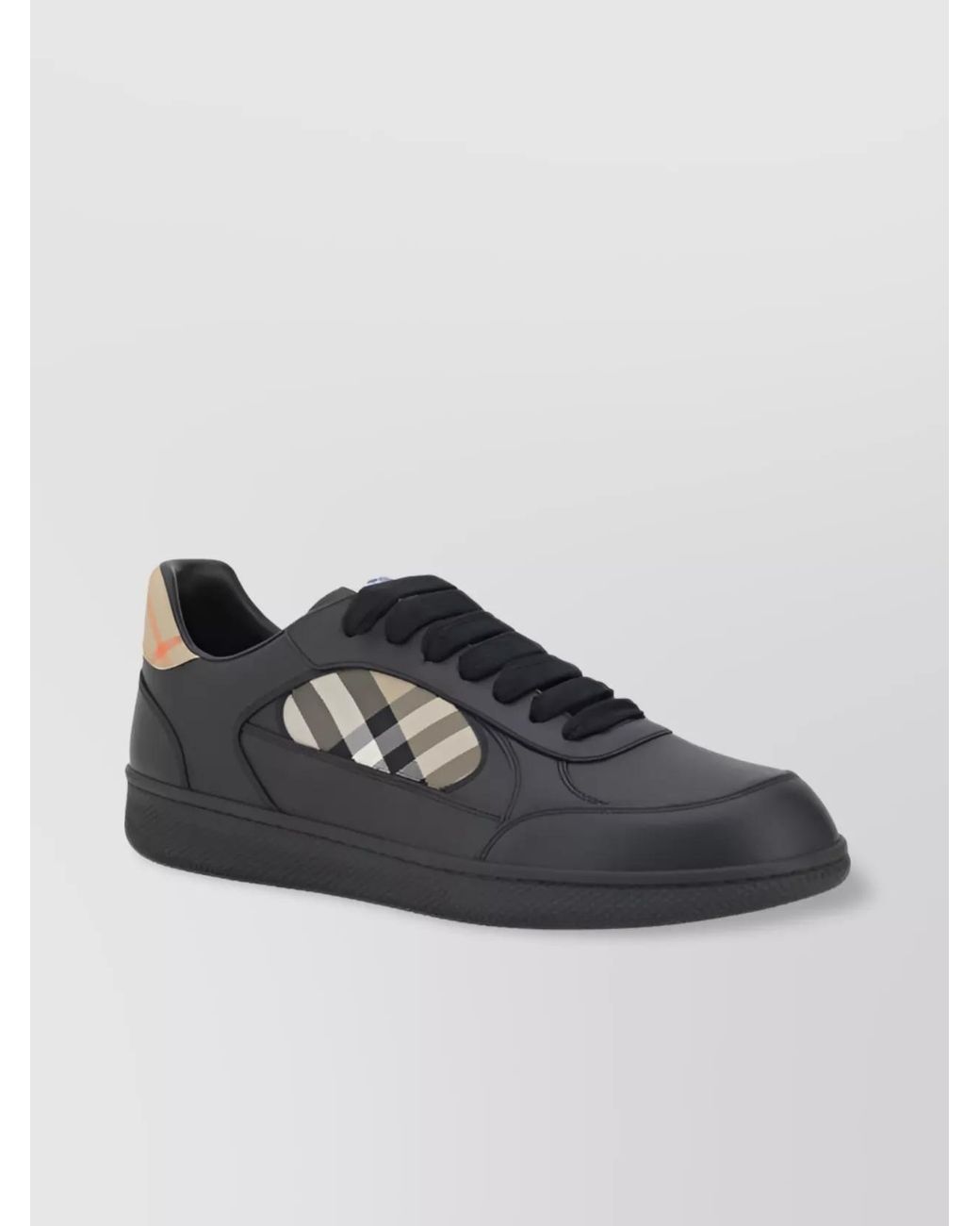 Burberry Black Leather Low-Top Sneakers for men