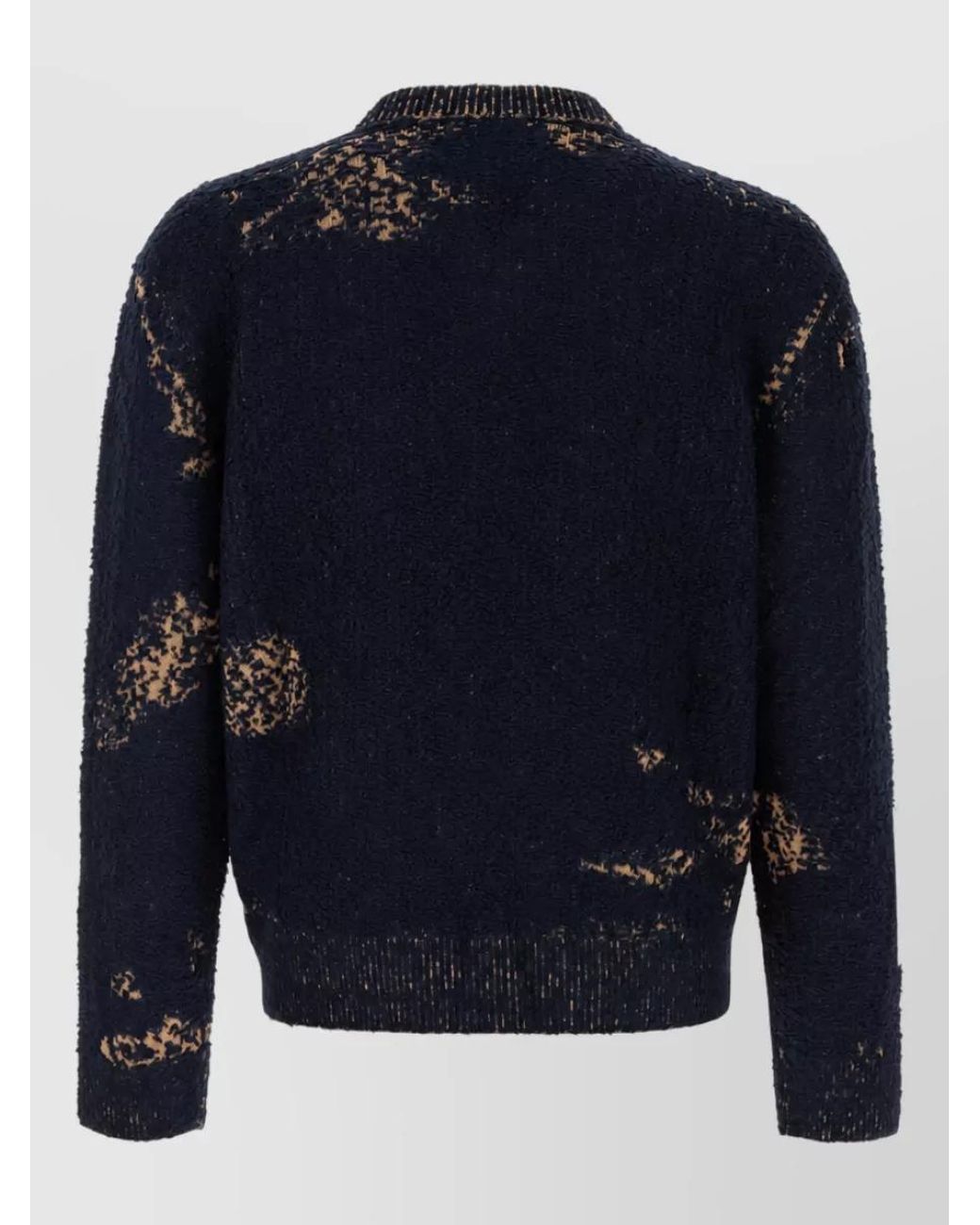 Maison Margiela Blue Ribbed V-Neck Sweater for men