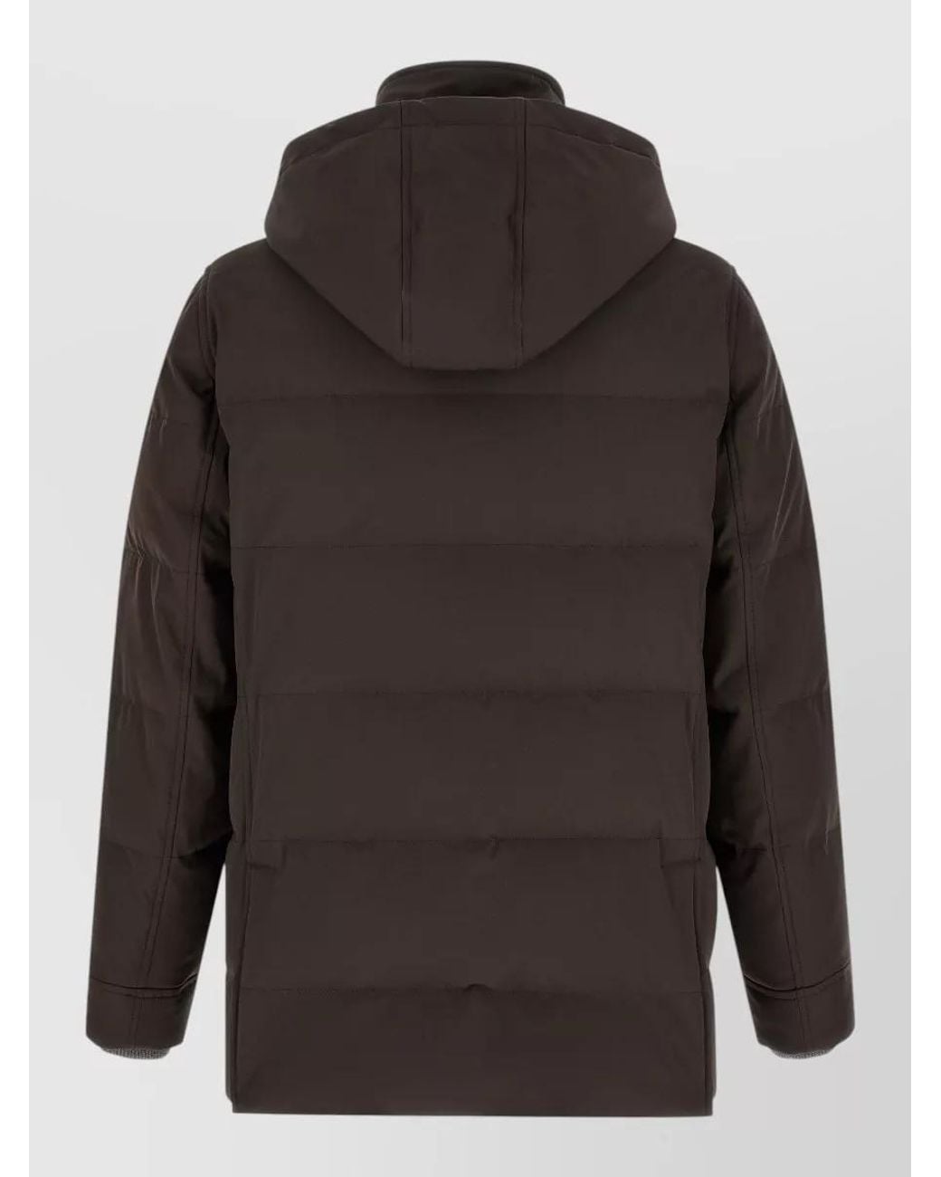 Brunello Cucinelli Black Down Quilted Parka for men
