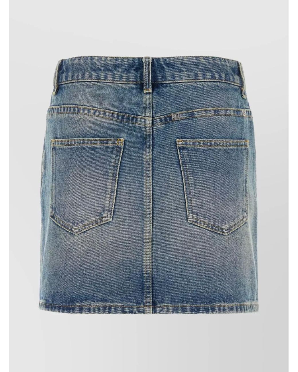 Givenchy Blue Denim Chain-Detail Mini Skirt