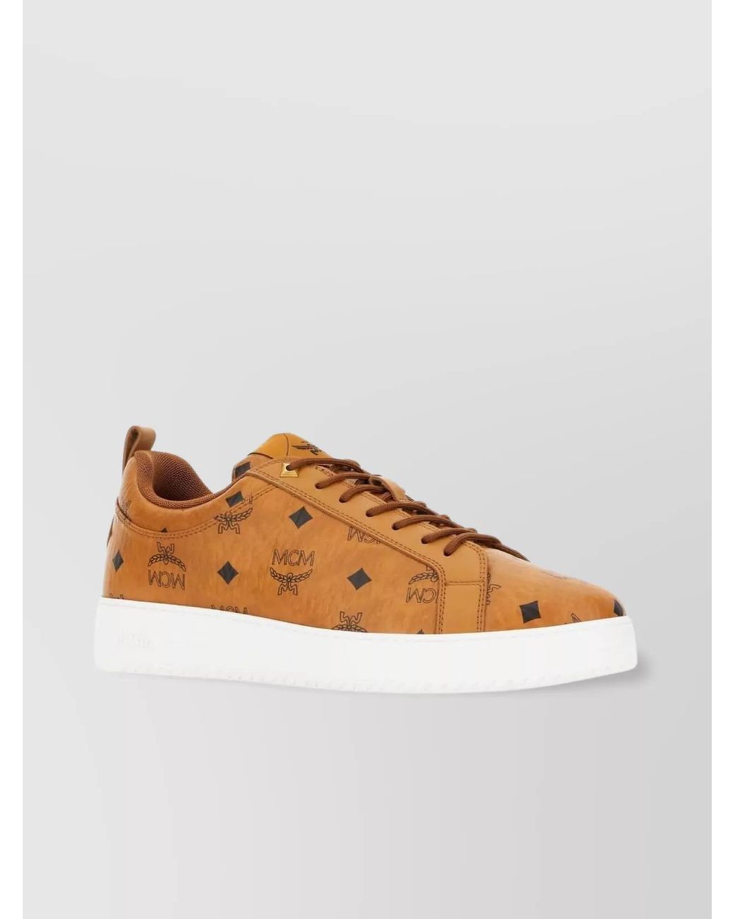 MCM Orange Printed Low-Top Sneakers for men