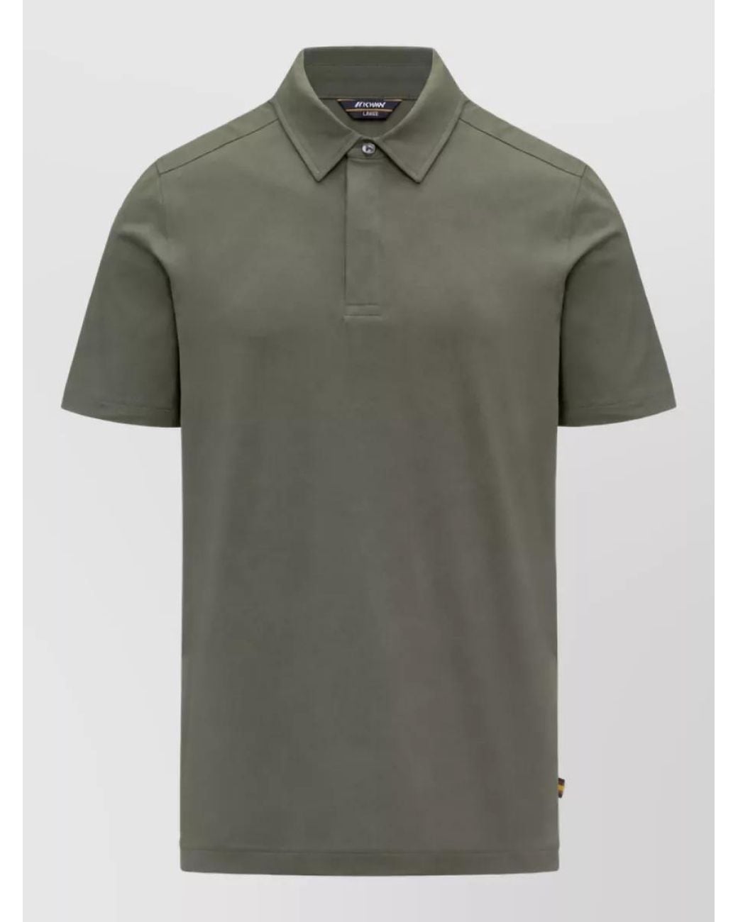 K-Way Green Cotton Stretch Short-Sleeve Polo Shirt for men