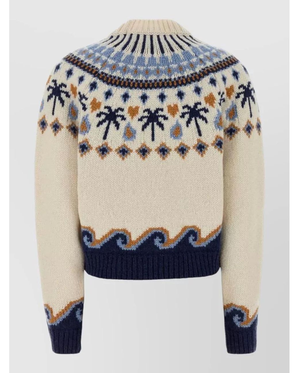 Alanui Blue Embroidered Wool Sweater