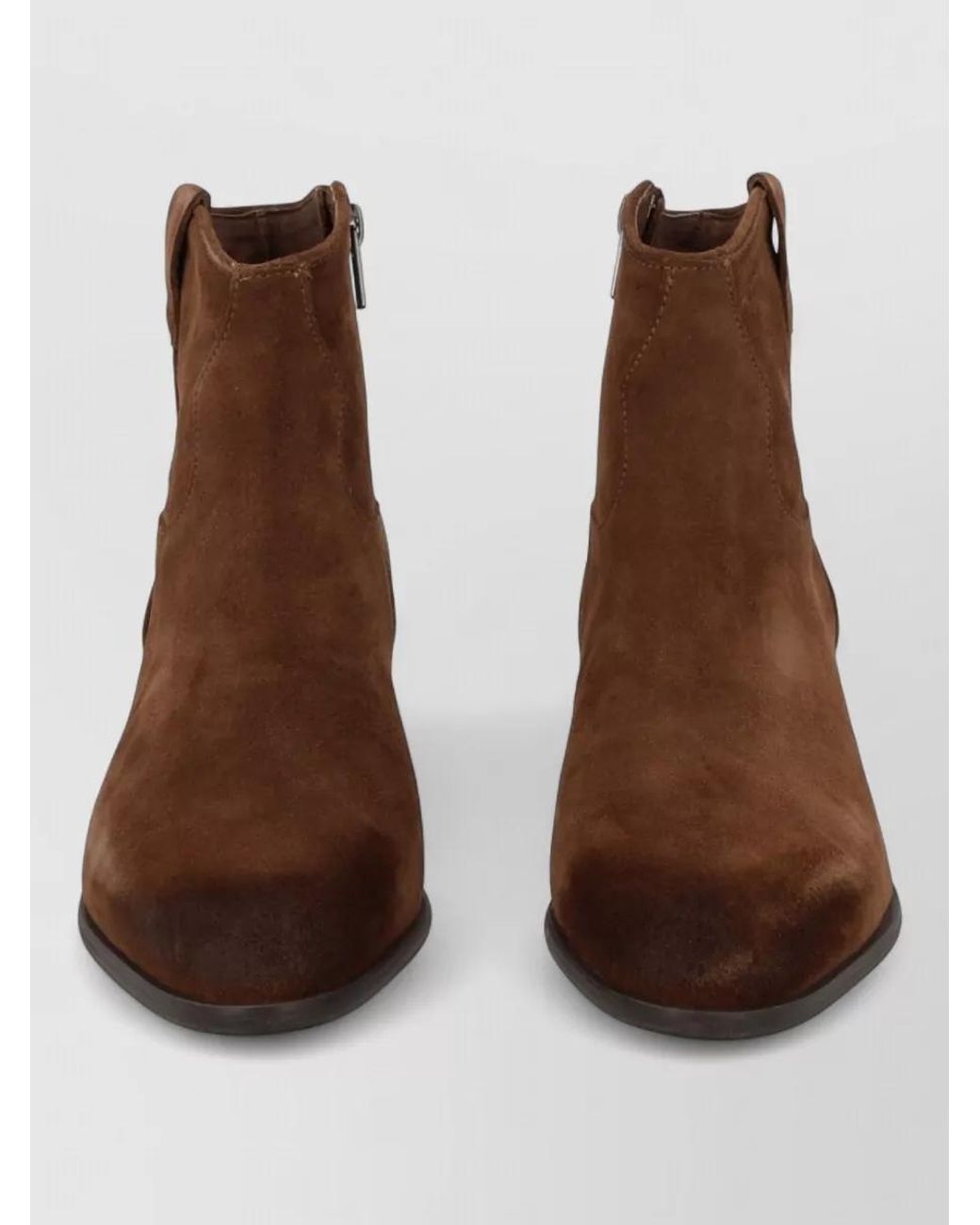 Ash Brown Suede Leather Ankle Boots