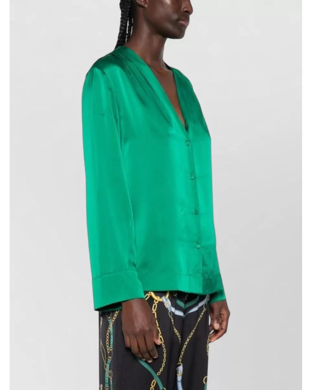 Forte_forte Green Silk Satin Blouse