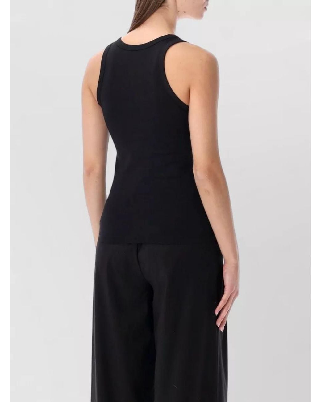 Coperni Black Logo-Embroidered Fitted Tank Top