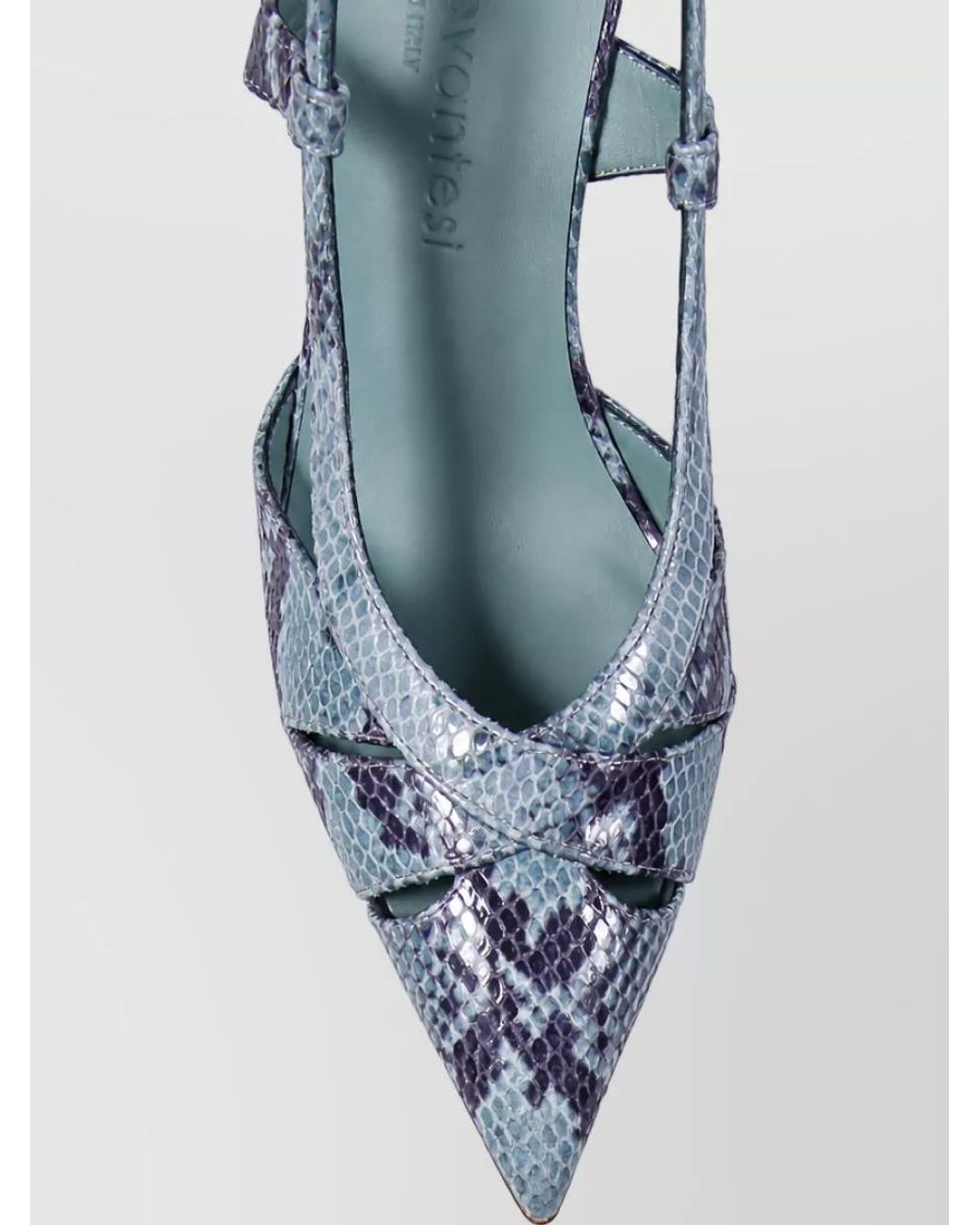 Sergio Levantesi Blue Leather Slingback Mules