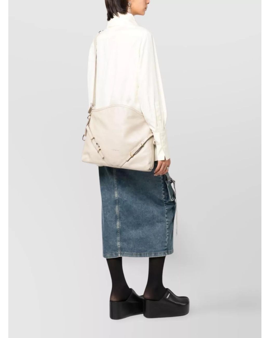 Givenchy Natural Voyou Medium Leather Shoulder Bag