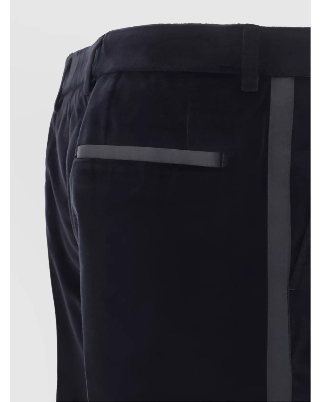 Dolce & Gabbana Blue Cotton-Blend Straight-Leg Trousers for men