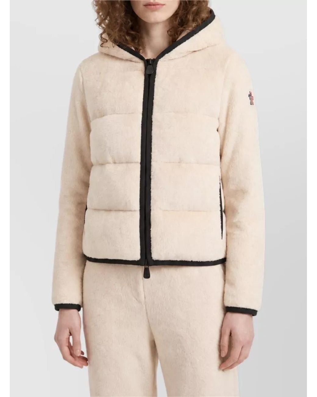 Moncler Natural Padded Fleece Hooded Jacket