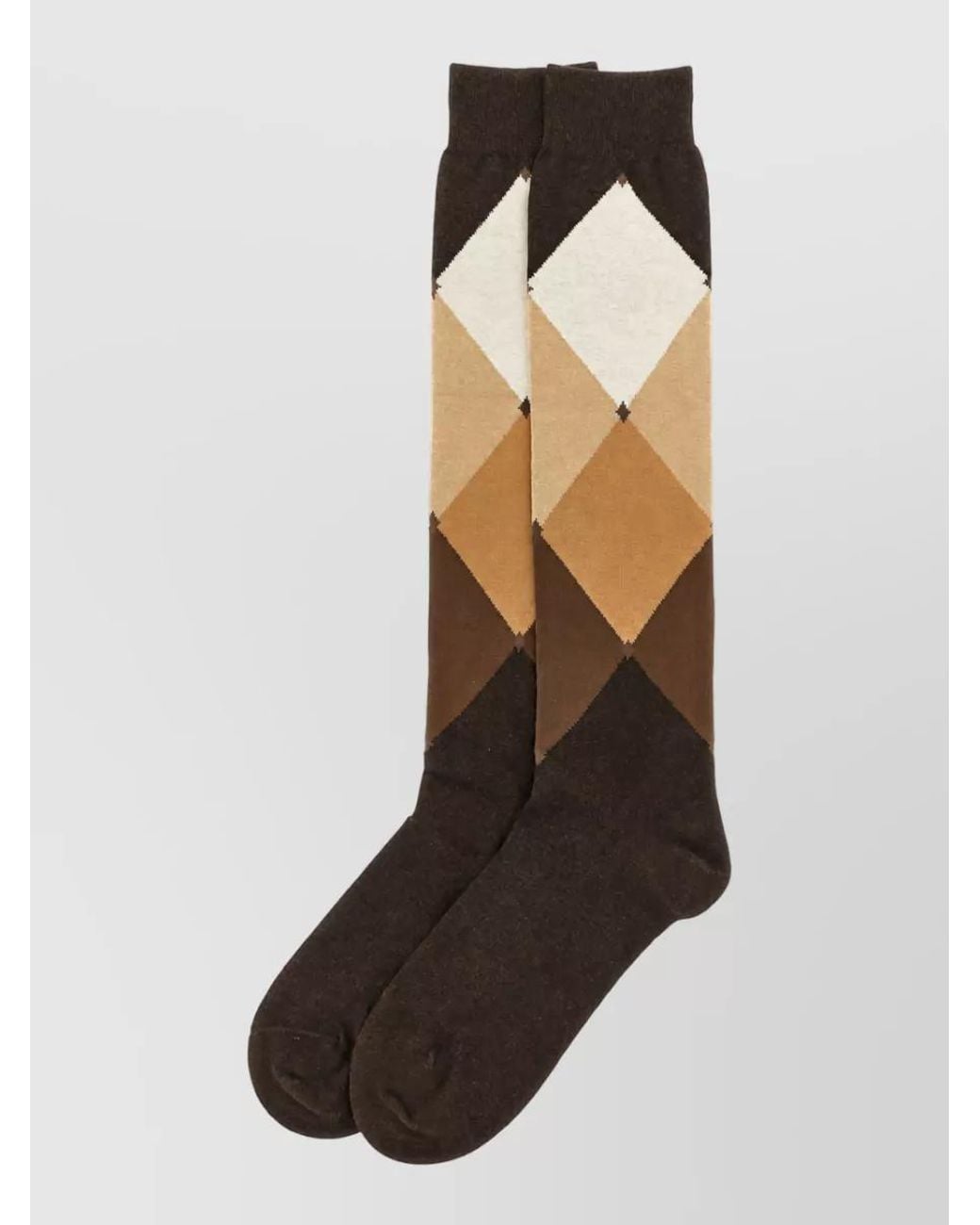 Ballantyne Black Diamond-Pattern Knee-Length Socks for men