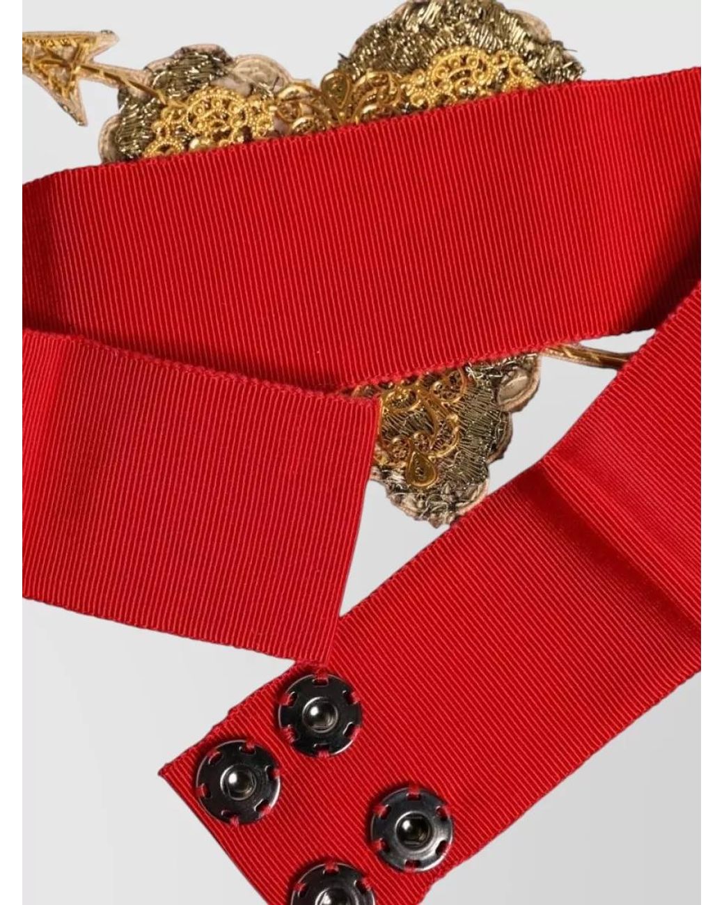 Dolce & Gabbana Red Heart Embellished Belt