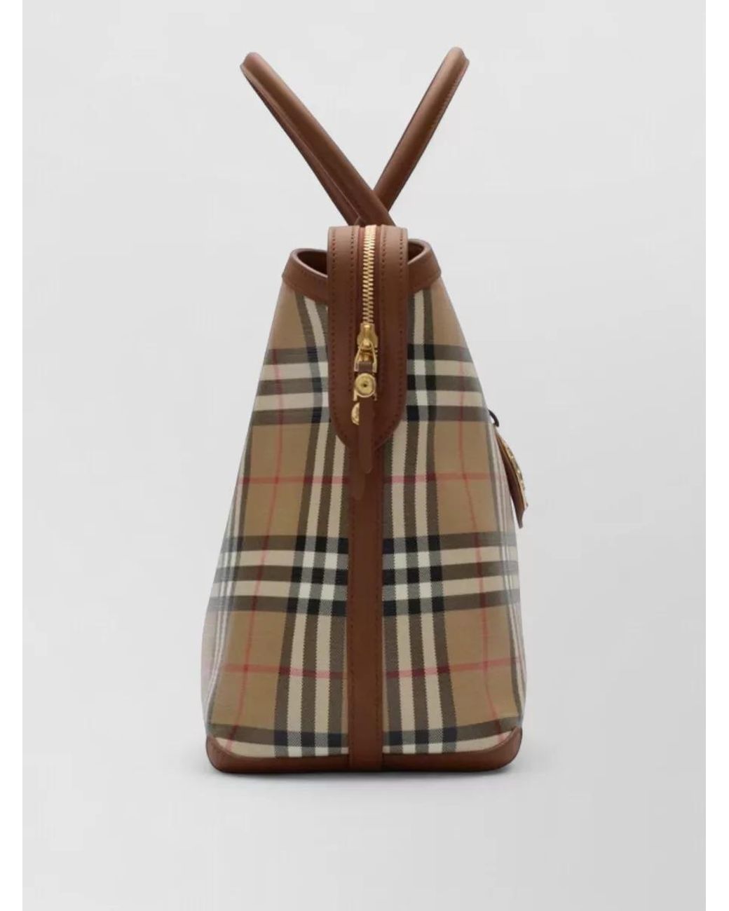 Burberry Metallic Check Medium Canvas Tote Bag