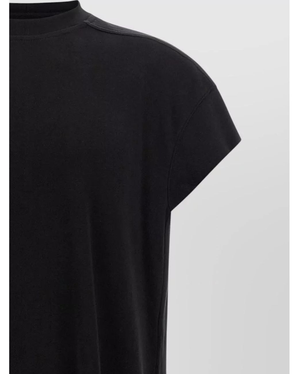 Rick Owens Black Cotton Oversized Short-Sleeve T-Shirt for men