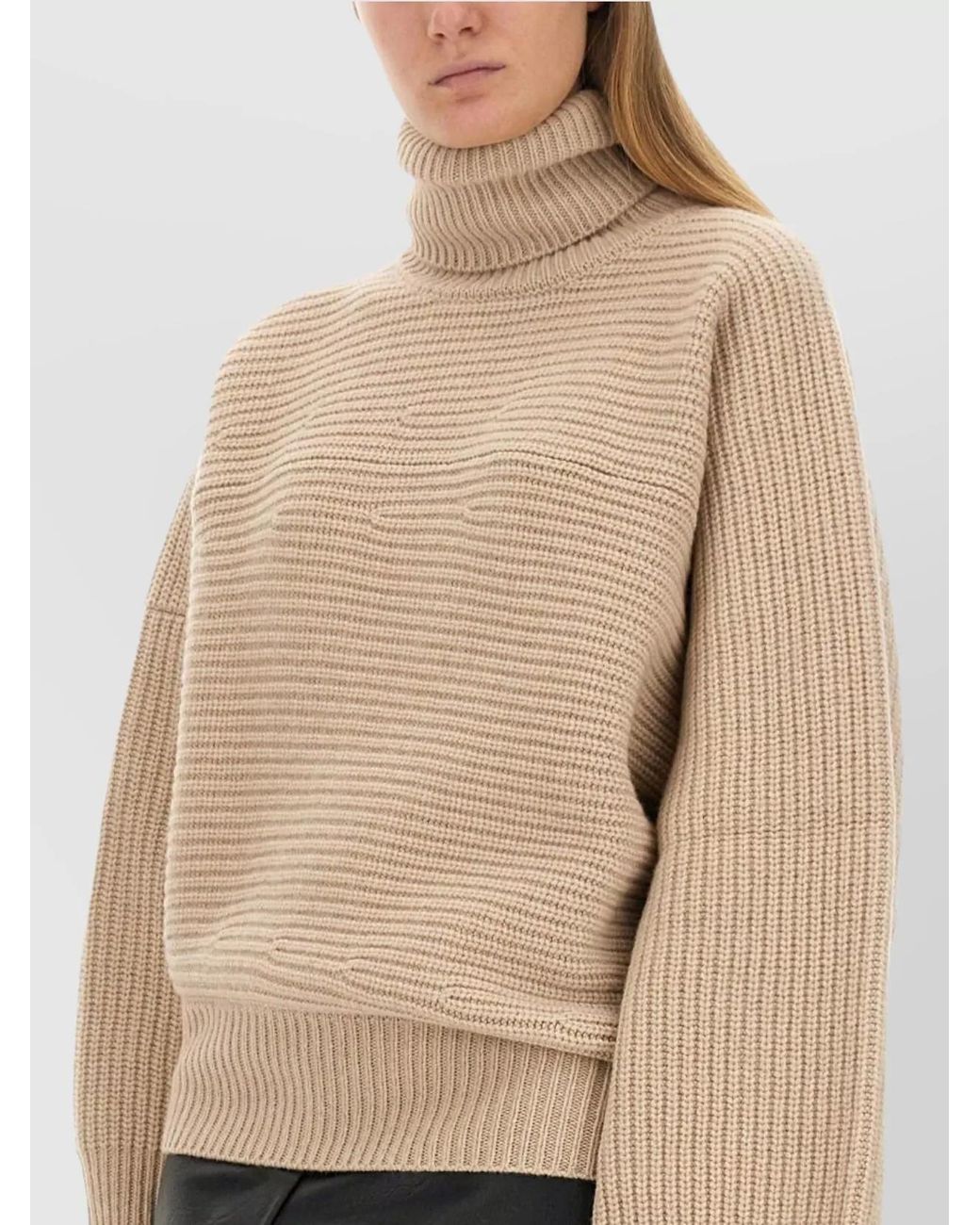 Stella McCartney Natural Cashmere Oversized Turtleneck Jumper