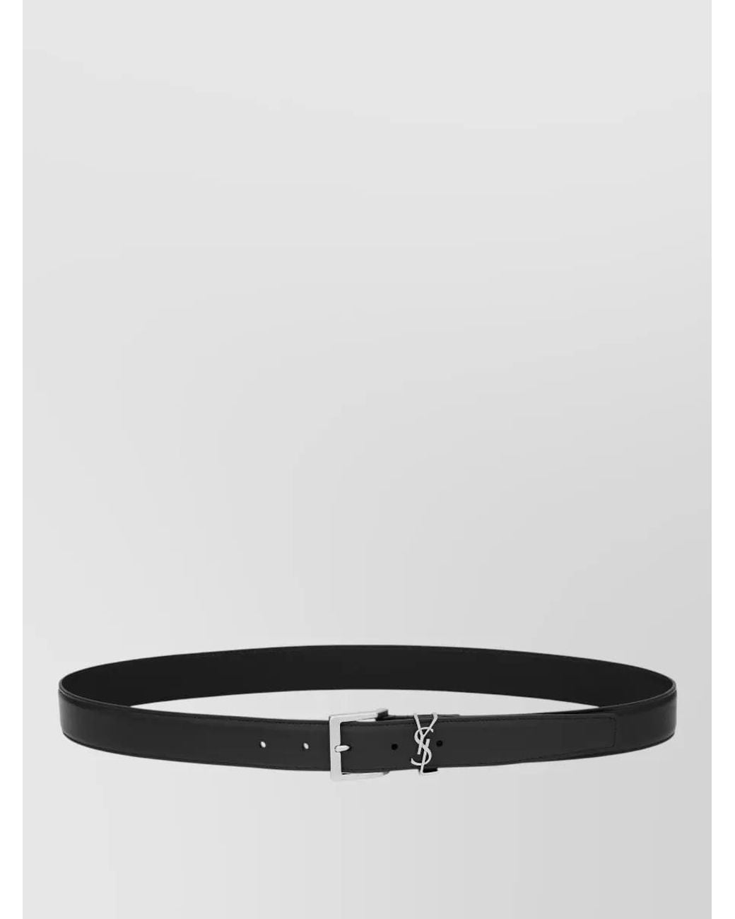 Saint Laurent White Calf Leather Belt for men