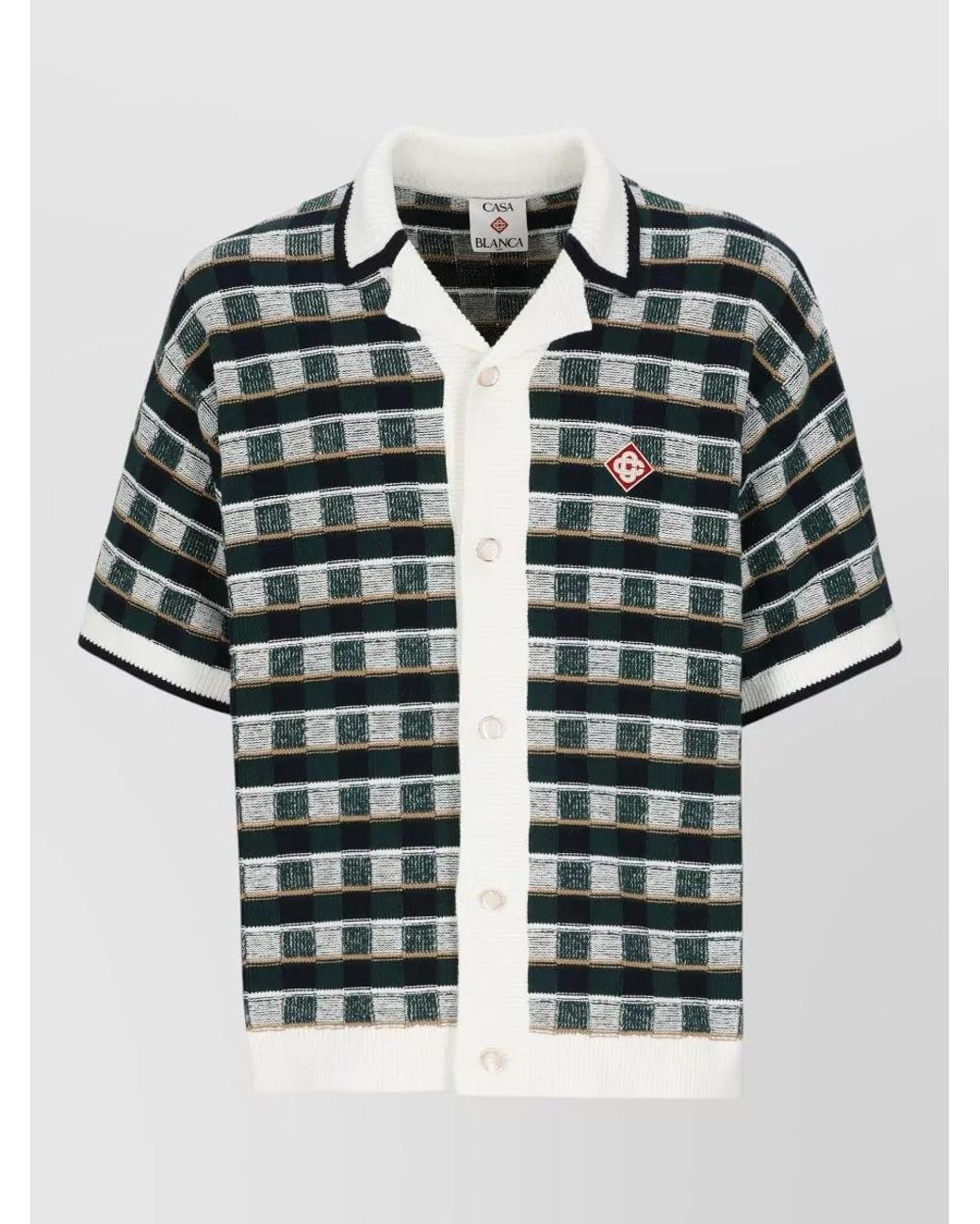 Casablanca Multicolor Checked Cotton Short-Sleeve Cardigan for men