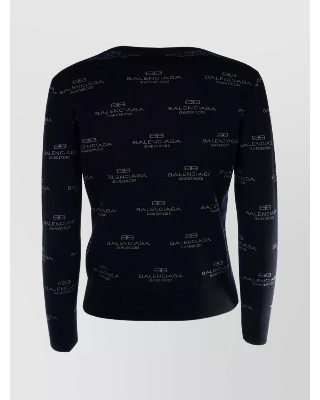 Balenciaga Blue Logo-Print Crew-Neck Long-Sleeve Jumper