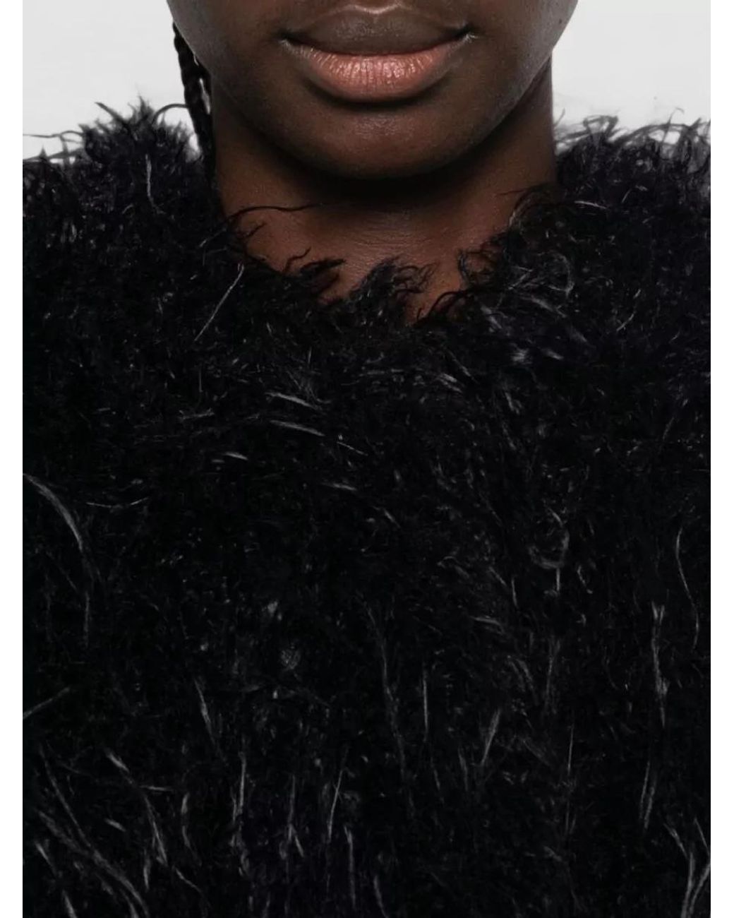 Forte_forte Black Faux Fur Blouson Jacket