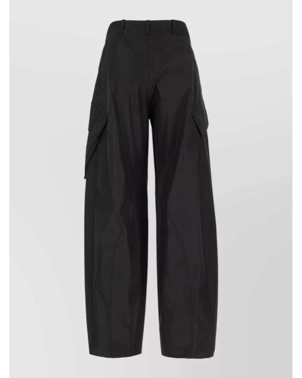 Alaïa Black Cargo Wide-Leg Trousers