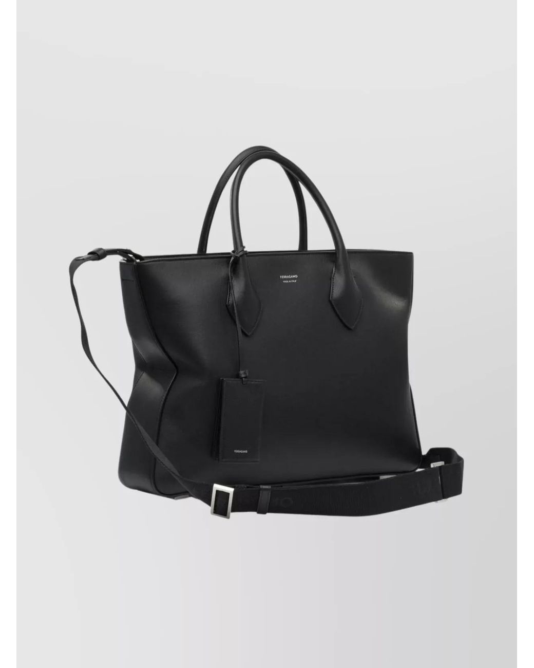 Ferragamo Black Leather Shoulder Bag for men