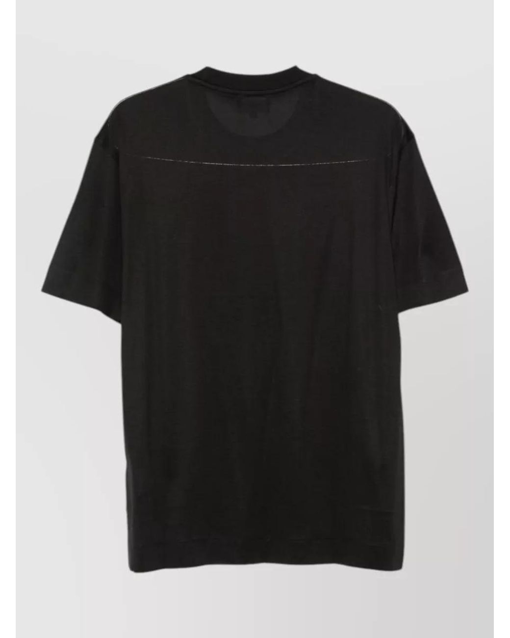 Emporio Armani Black Ribbed Crew-Neck Logo-Print T-Shirt for men