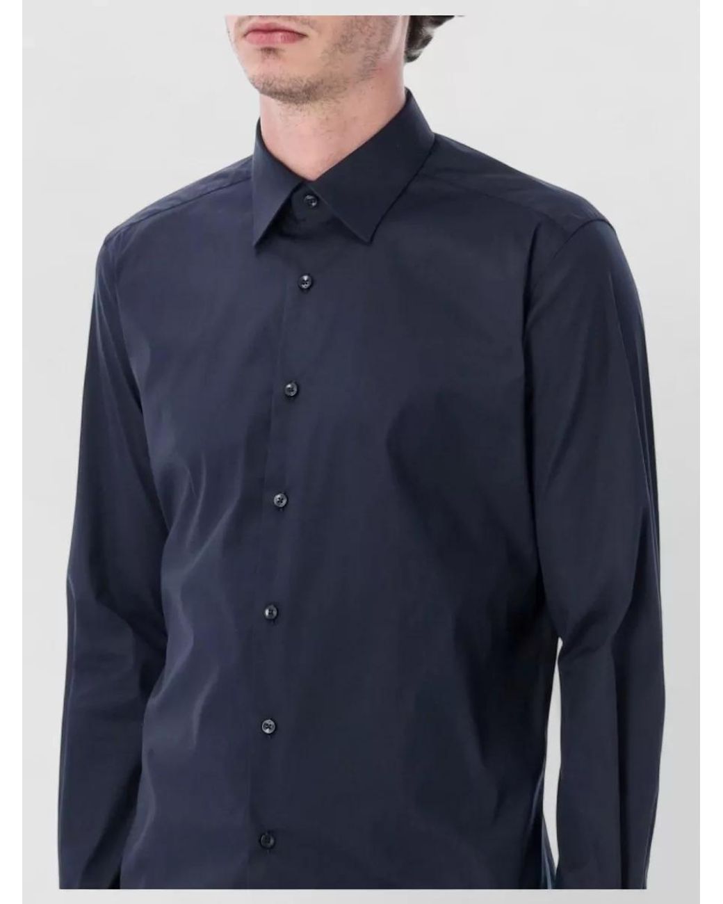 Xacus Blue Stretch Cotton Classic Shirt for men