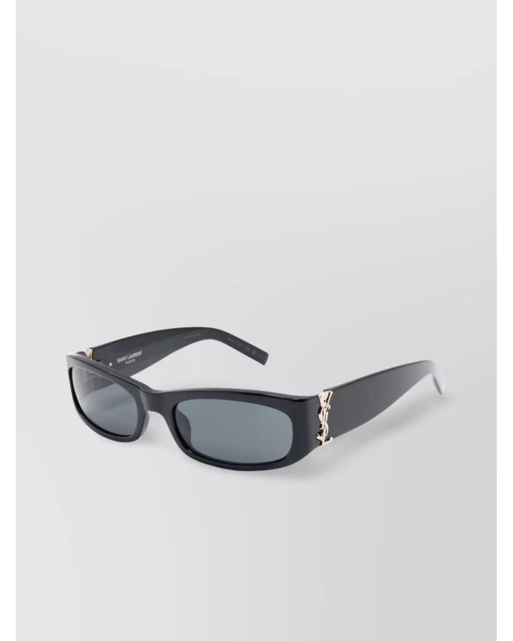 Saint Laurent Gray Rectangular Acetate Sunglasses